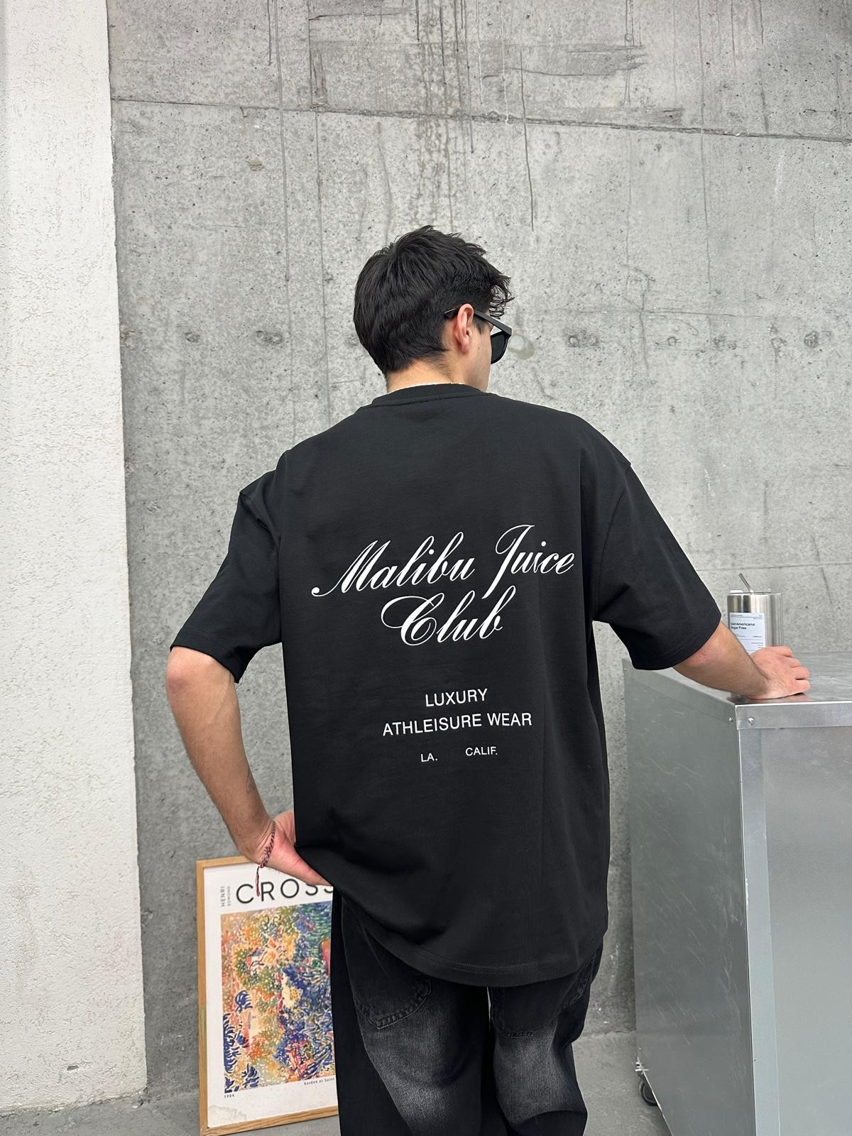 Malibu Juice Club Back Print Black T-Shirt