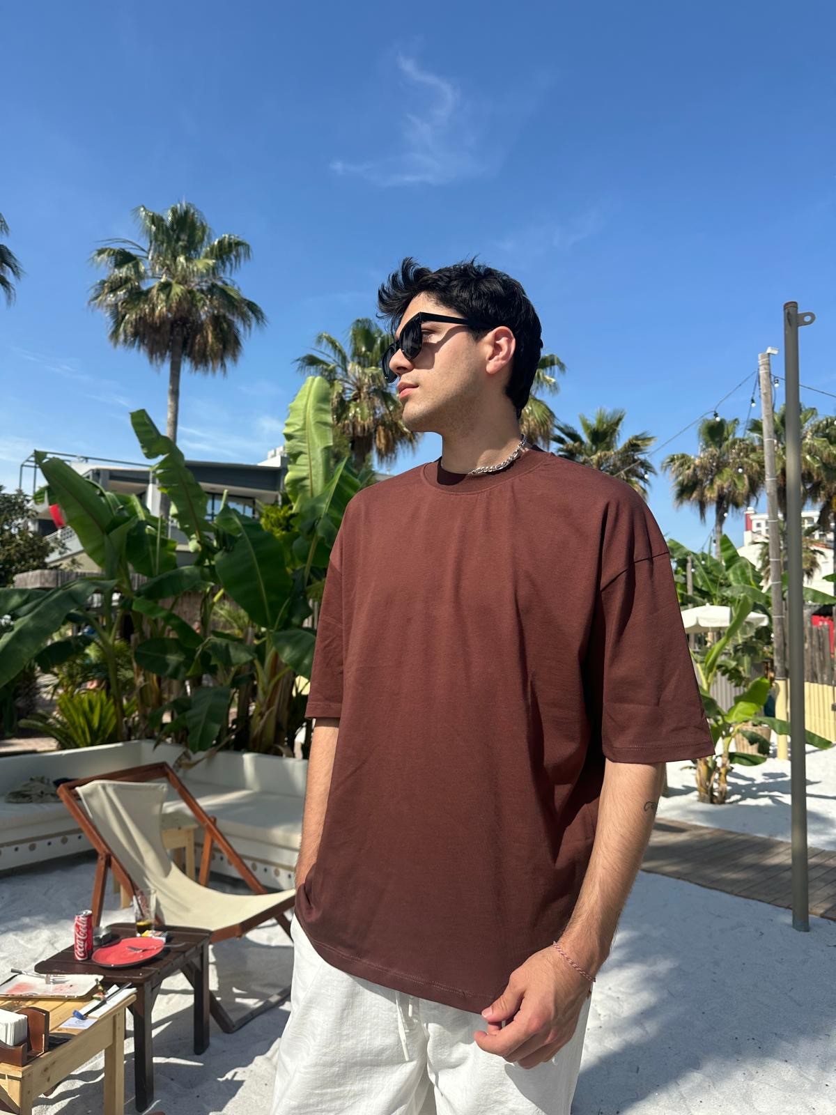 Acı Kahve Sand Vibes Basic T-Shirt