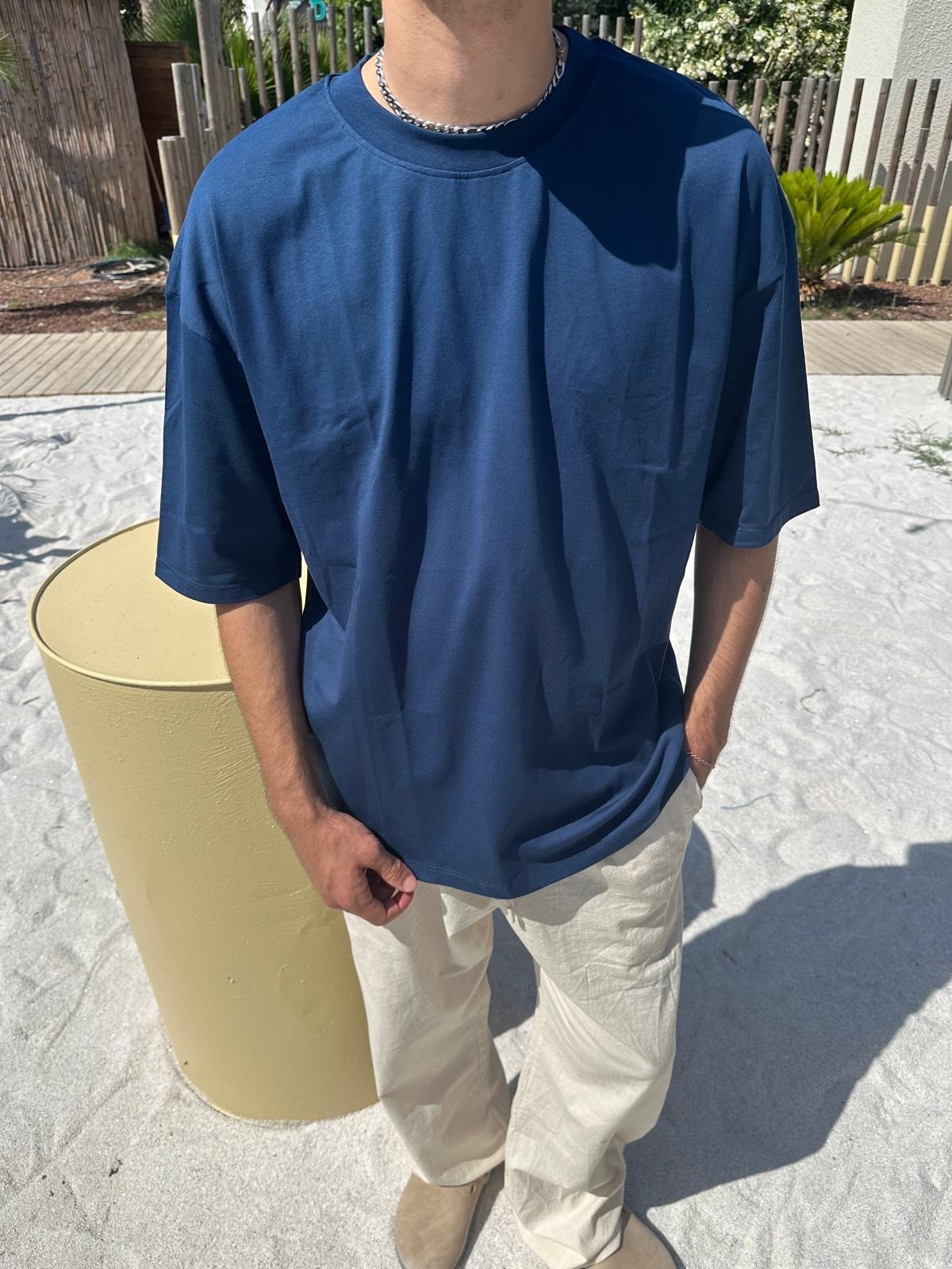 Lacivert Sand Vibes Basic T-Shirt
