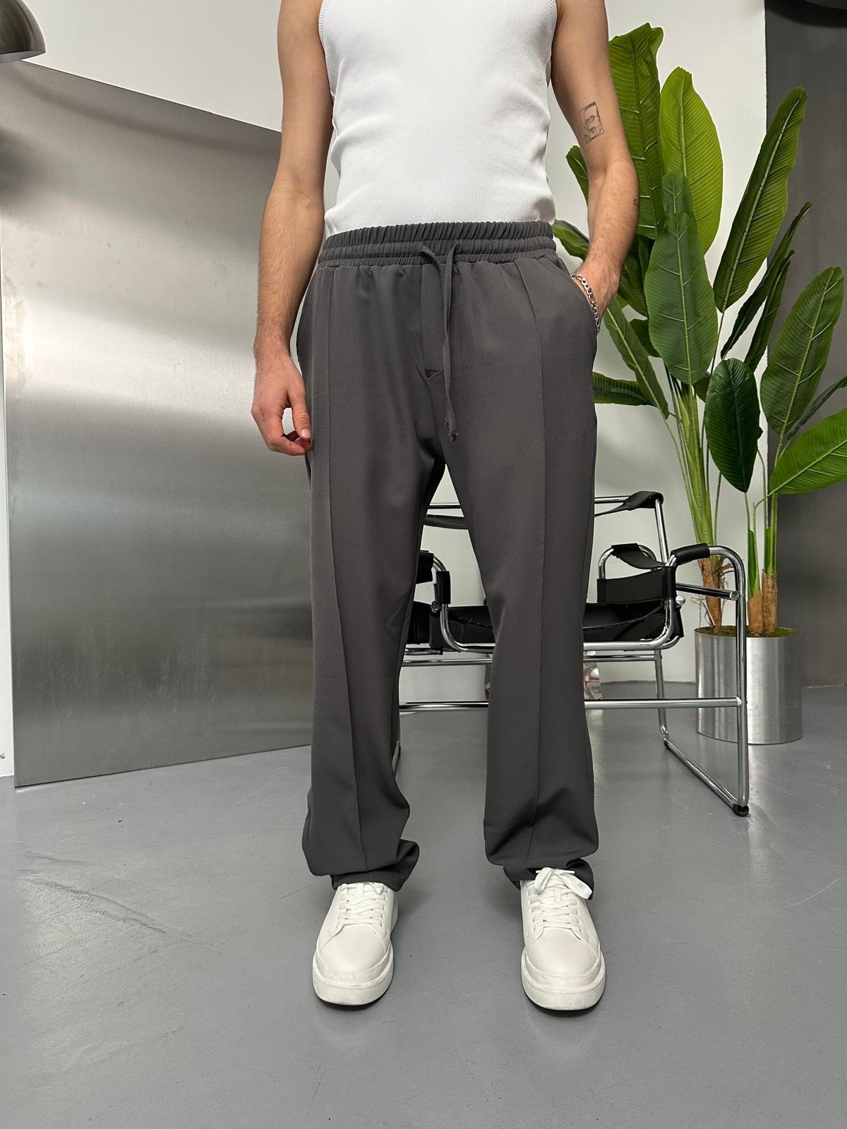 Dokuma Çımalı Fresh Antrasit Baggy Pantolon