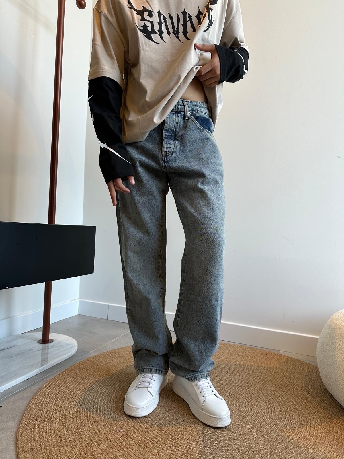 Grj Style Mint Washed Baggy Jean