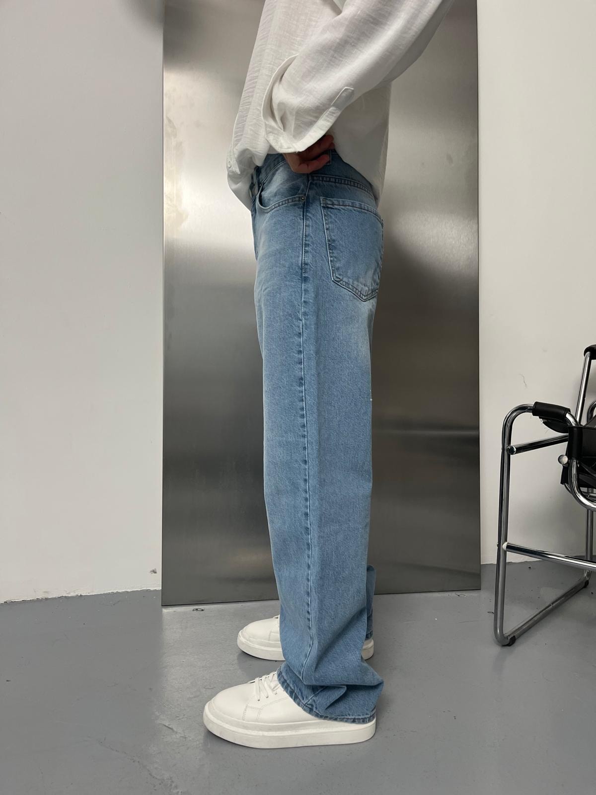 Soft Blue Skate Fit Baggy Pantolon Alx