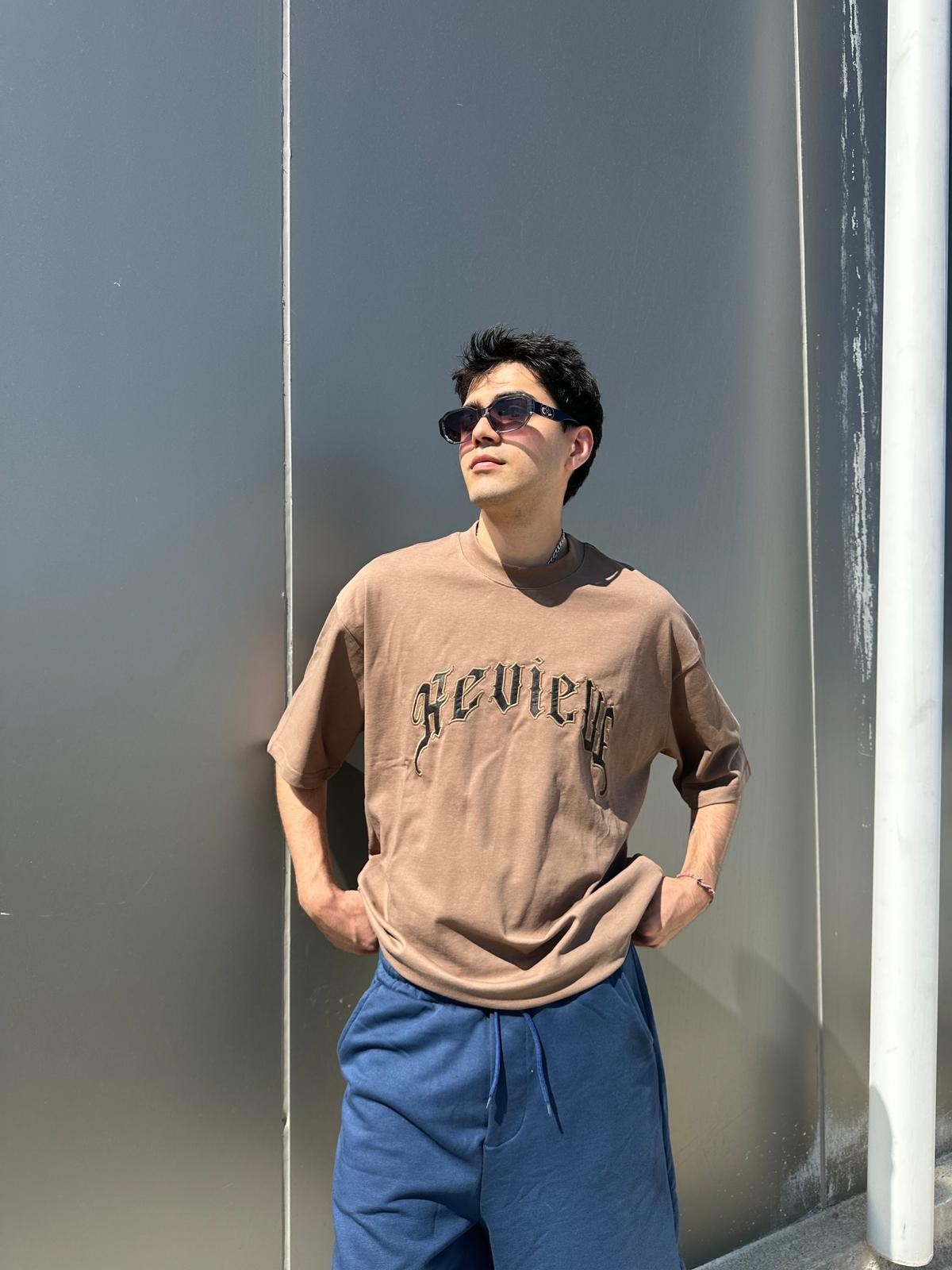 Arabic Font Brown Oversize T-Shirt