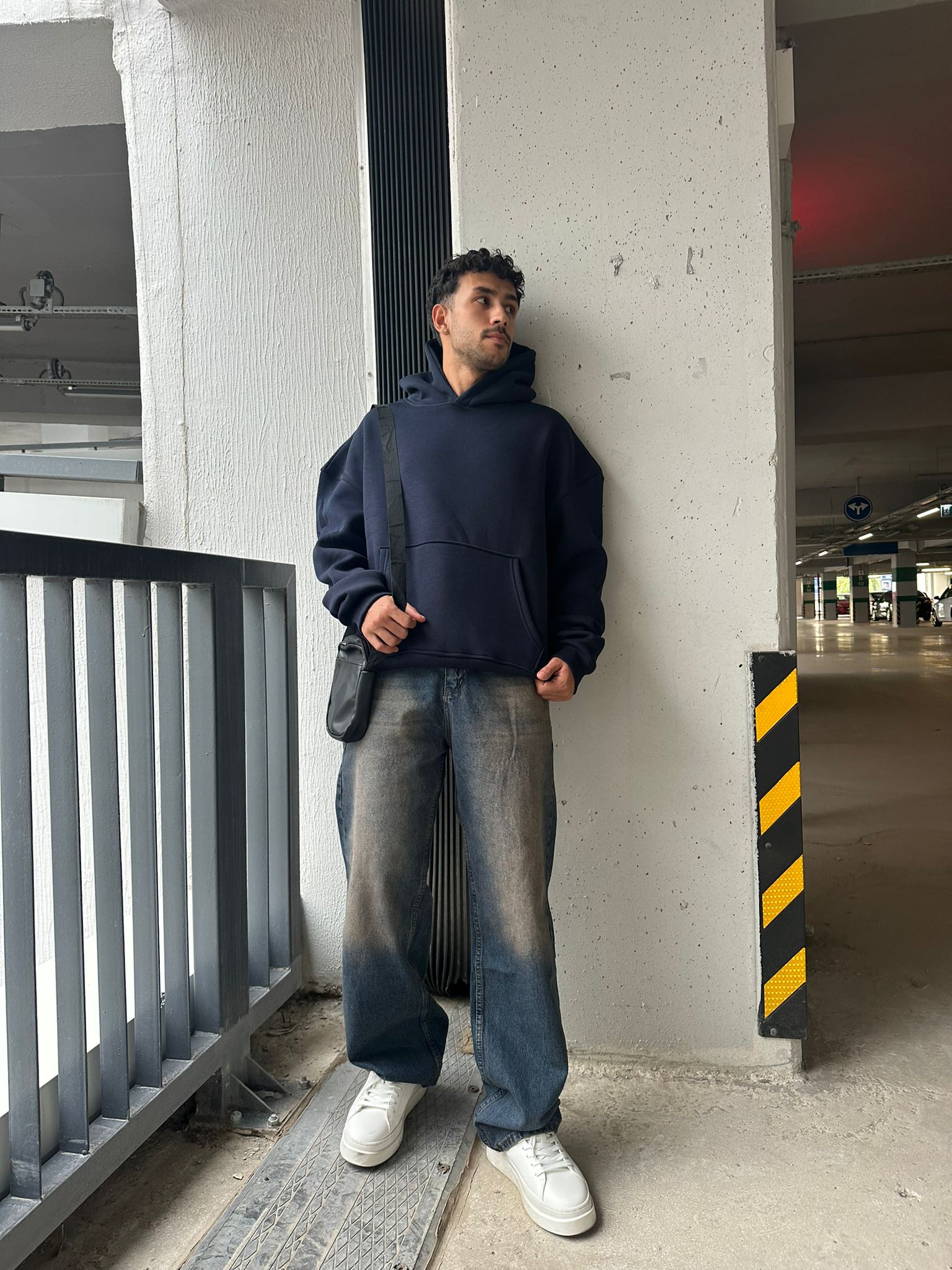 Basıc Oversize Hoodie - lacivert