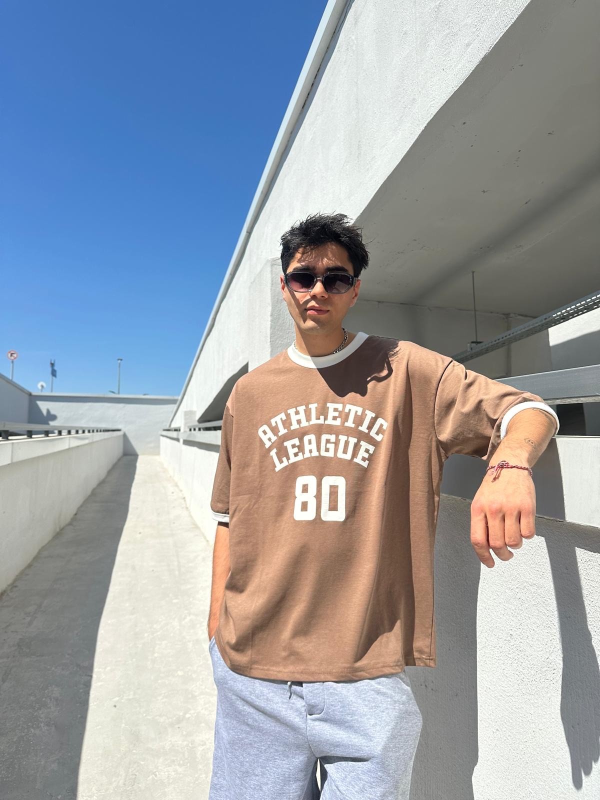 Athletic 80 Kahve Oversize T-Shirt