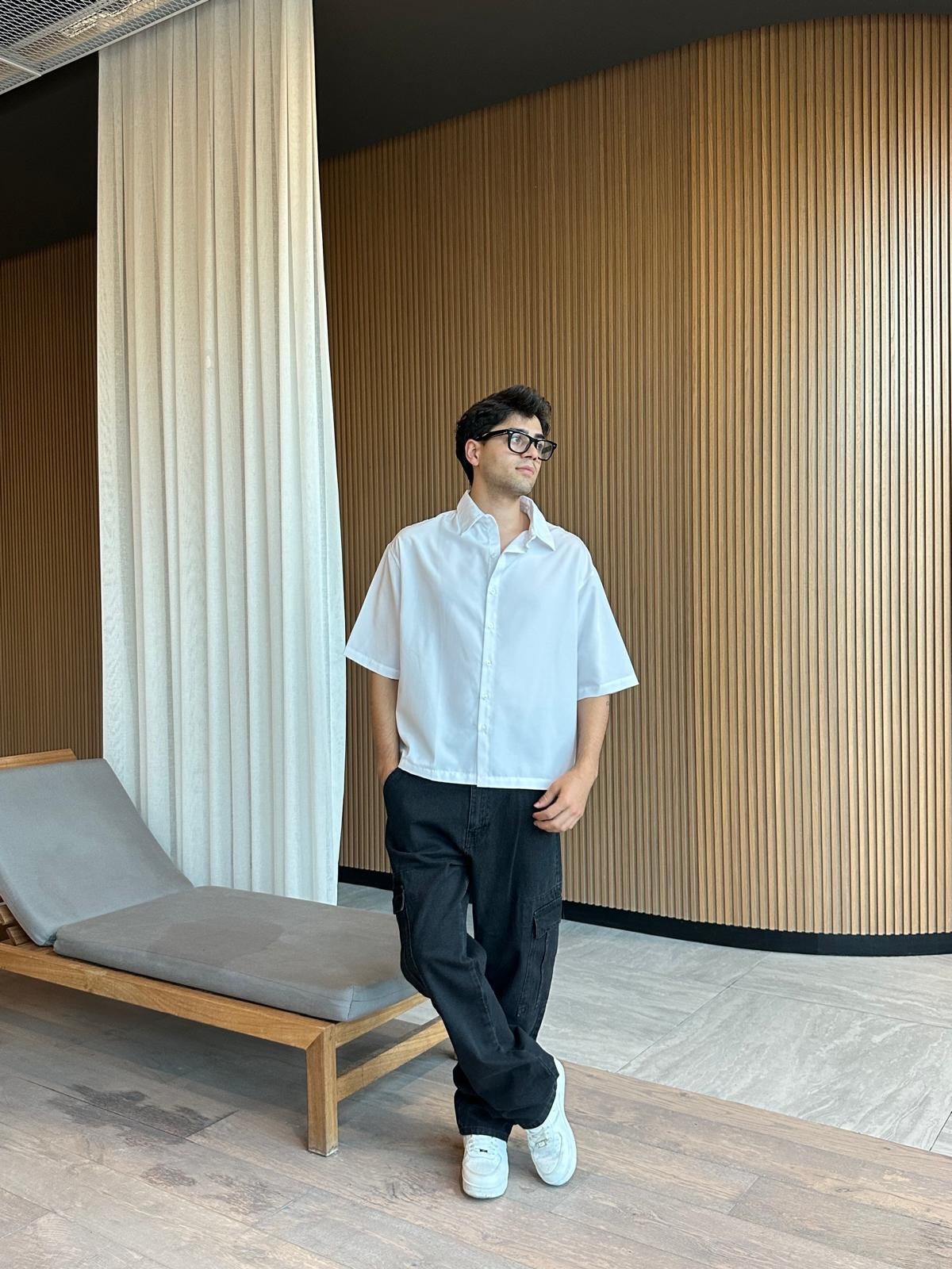 Kargo Cepli Siyah Baggy Pantolon