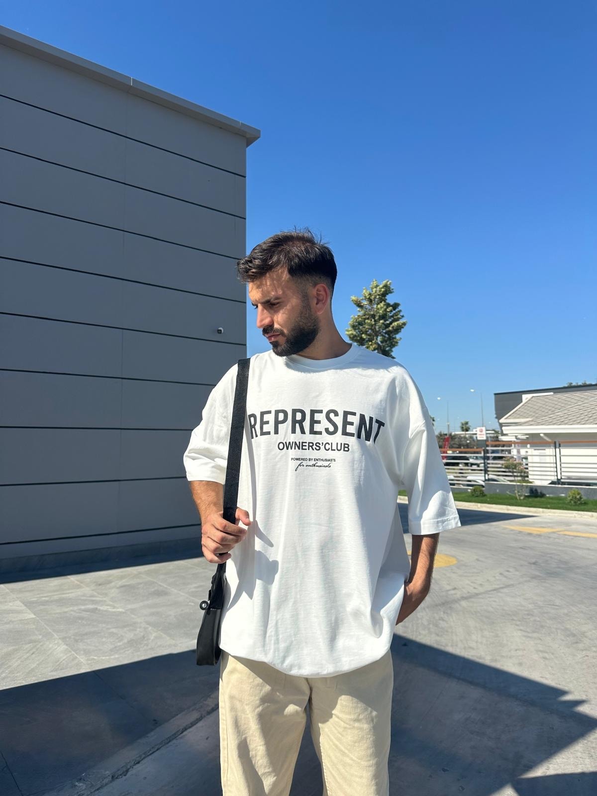 Represnt Baskılı Beyaz T-Shirt