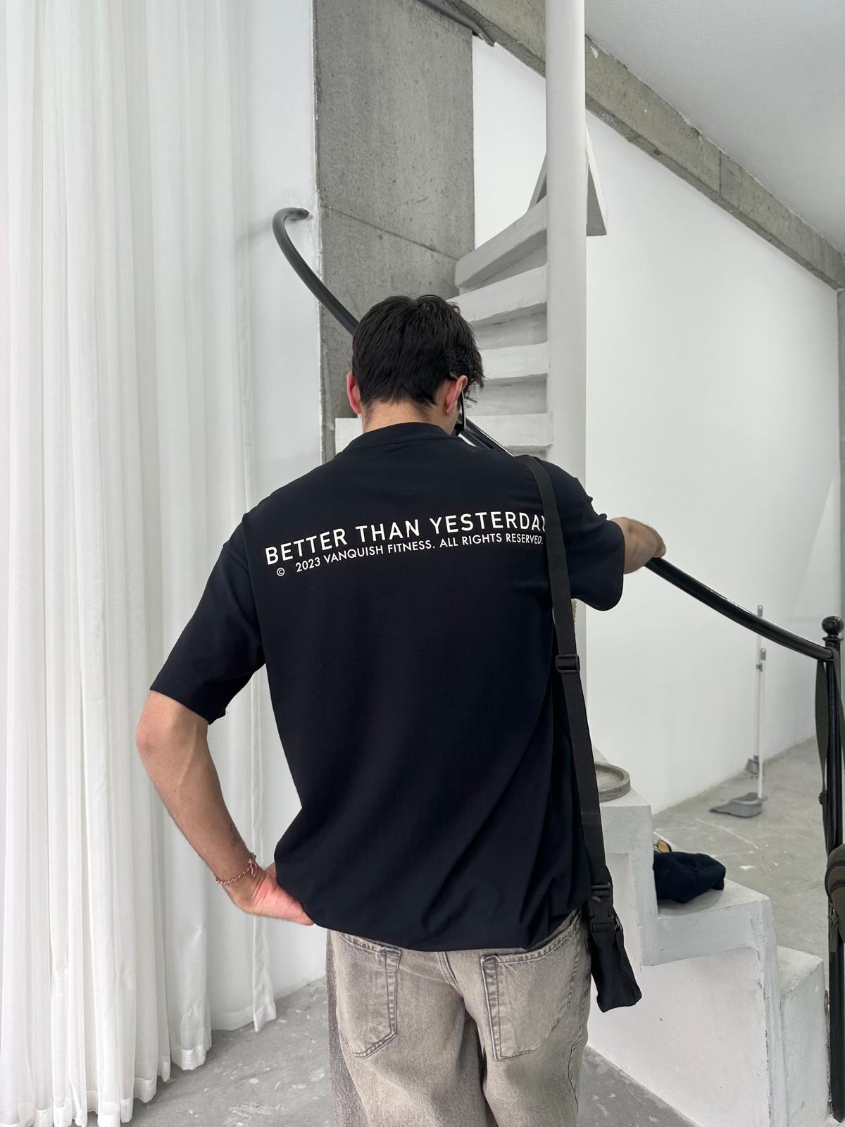 Better Than Yesterday Back Print Black T-Shirt