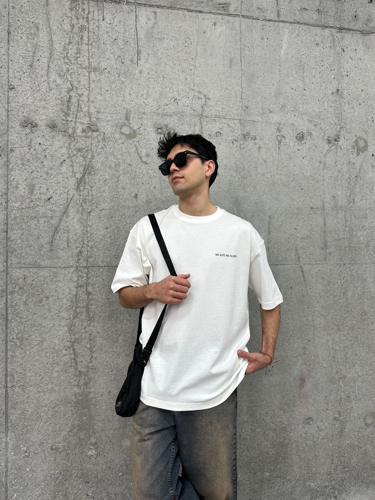 No Glory Studios Back Print White T-Shirt 