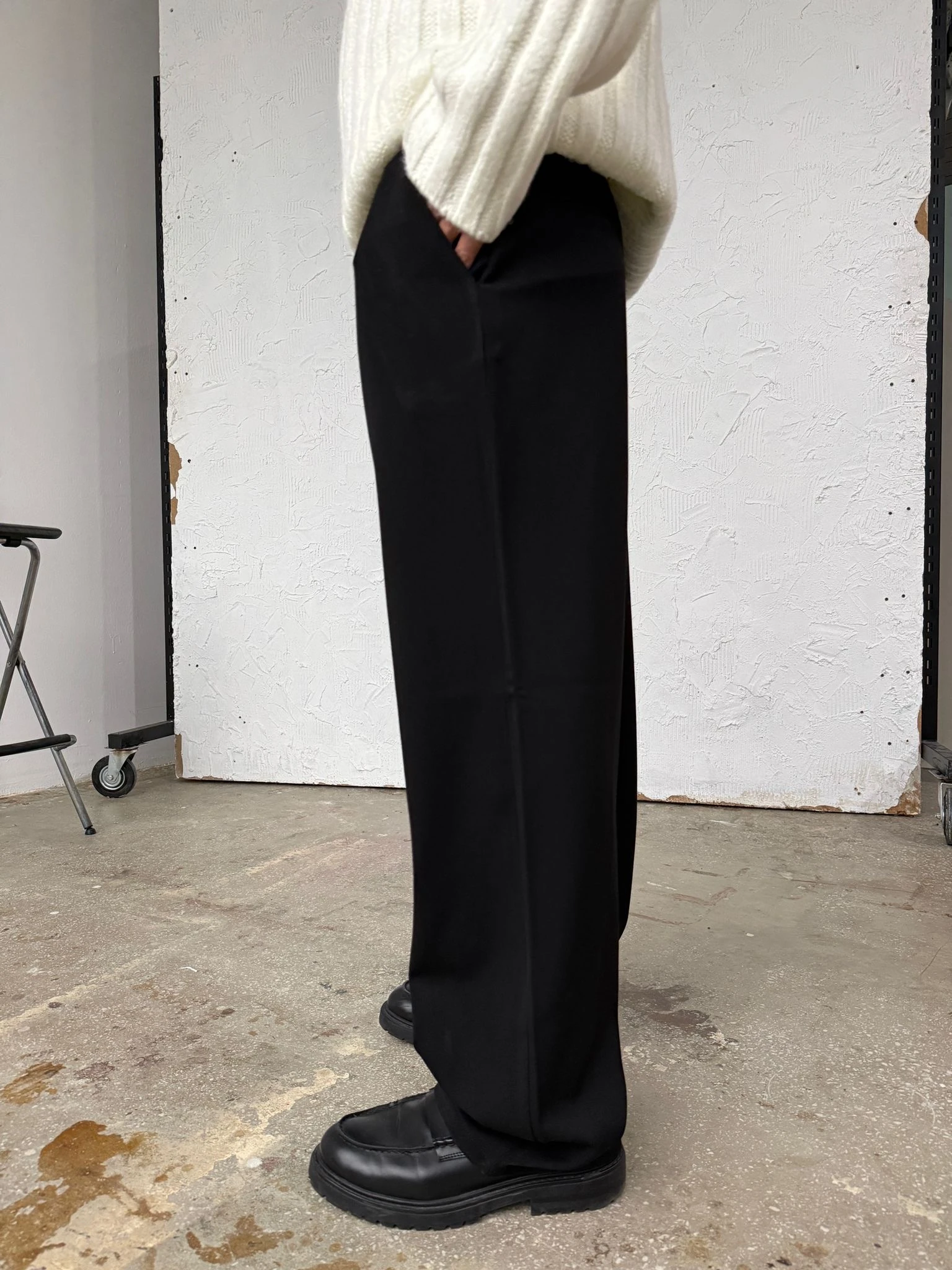 Znc Siyah Baggy Kumaş Pantolon