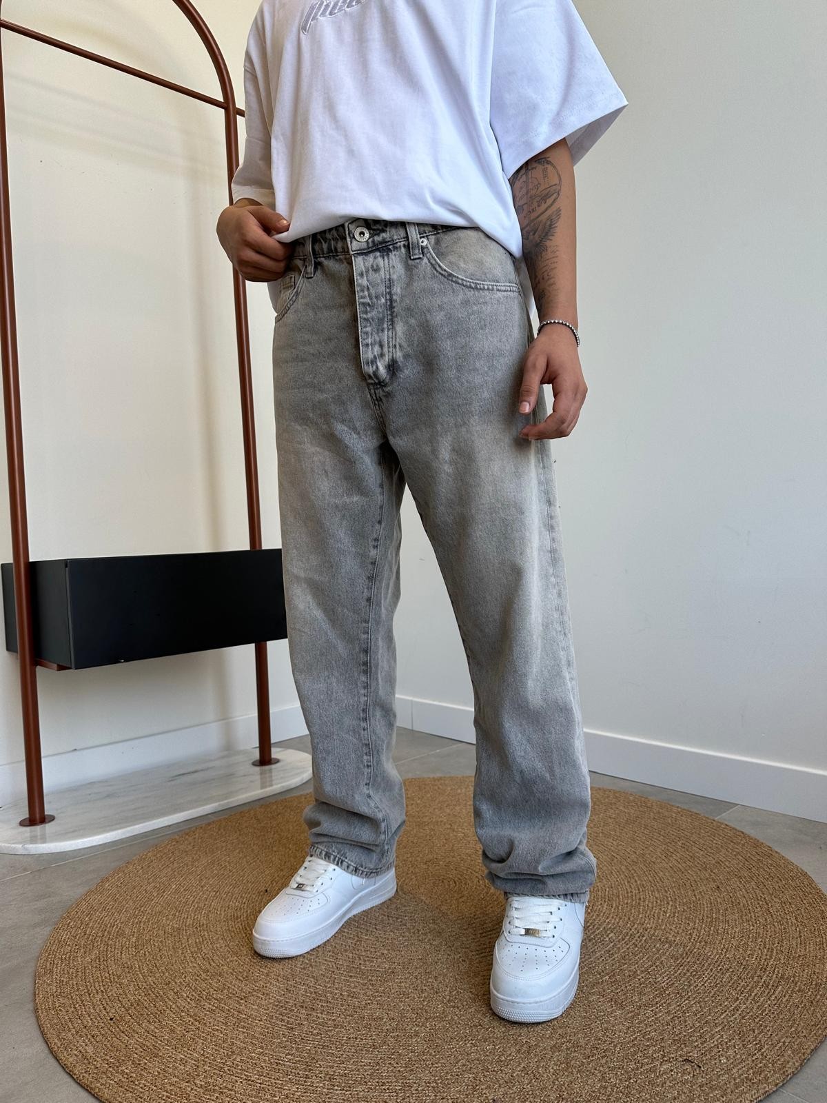 Grj Style Washed Grey Baggy Jean