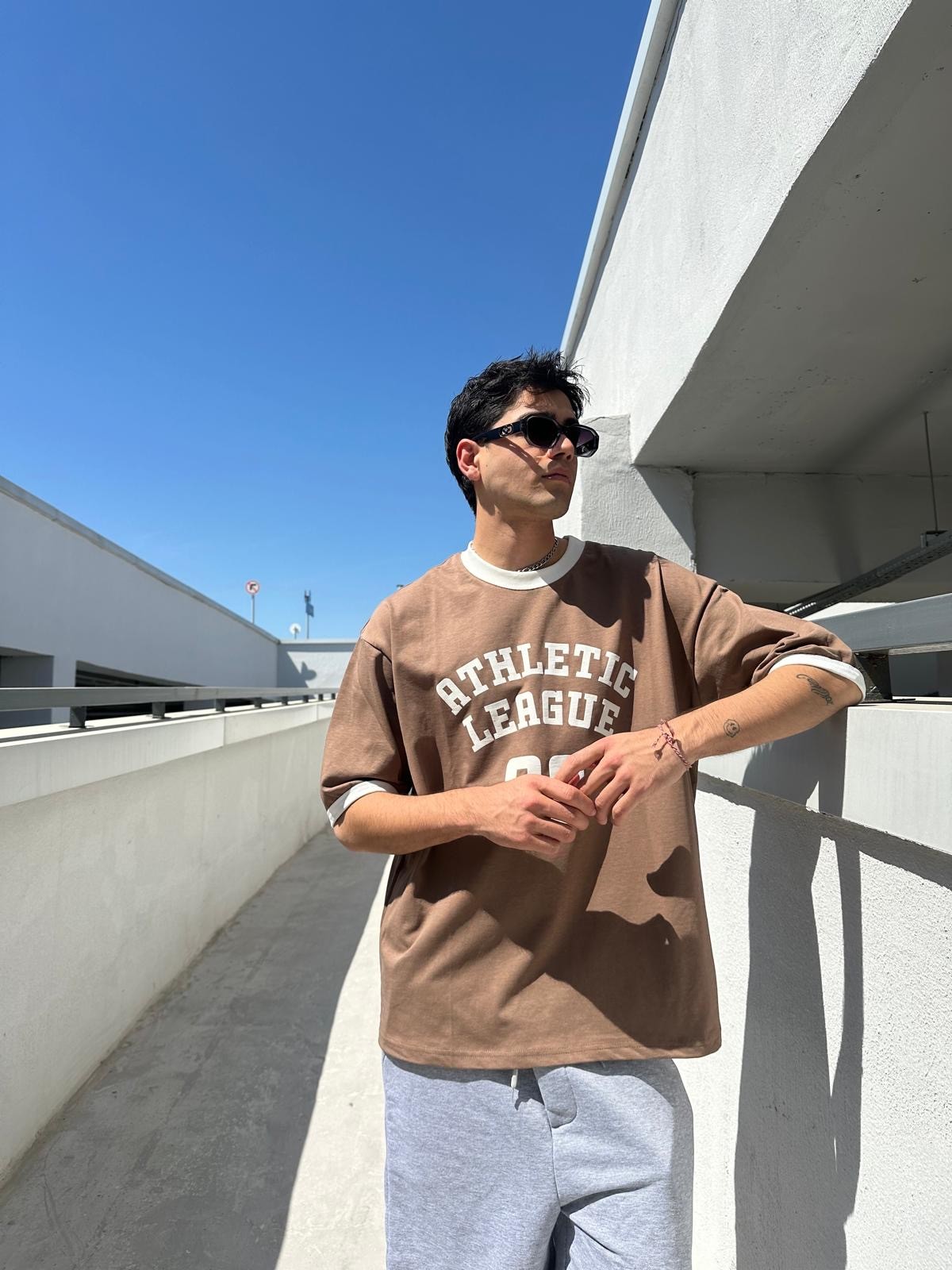 Athletic 80 Kahve Oversize T-Shirt