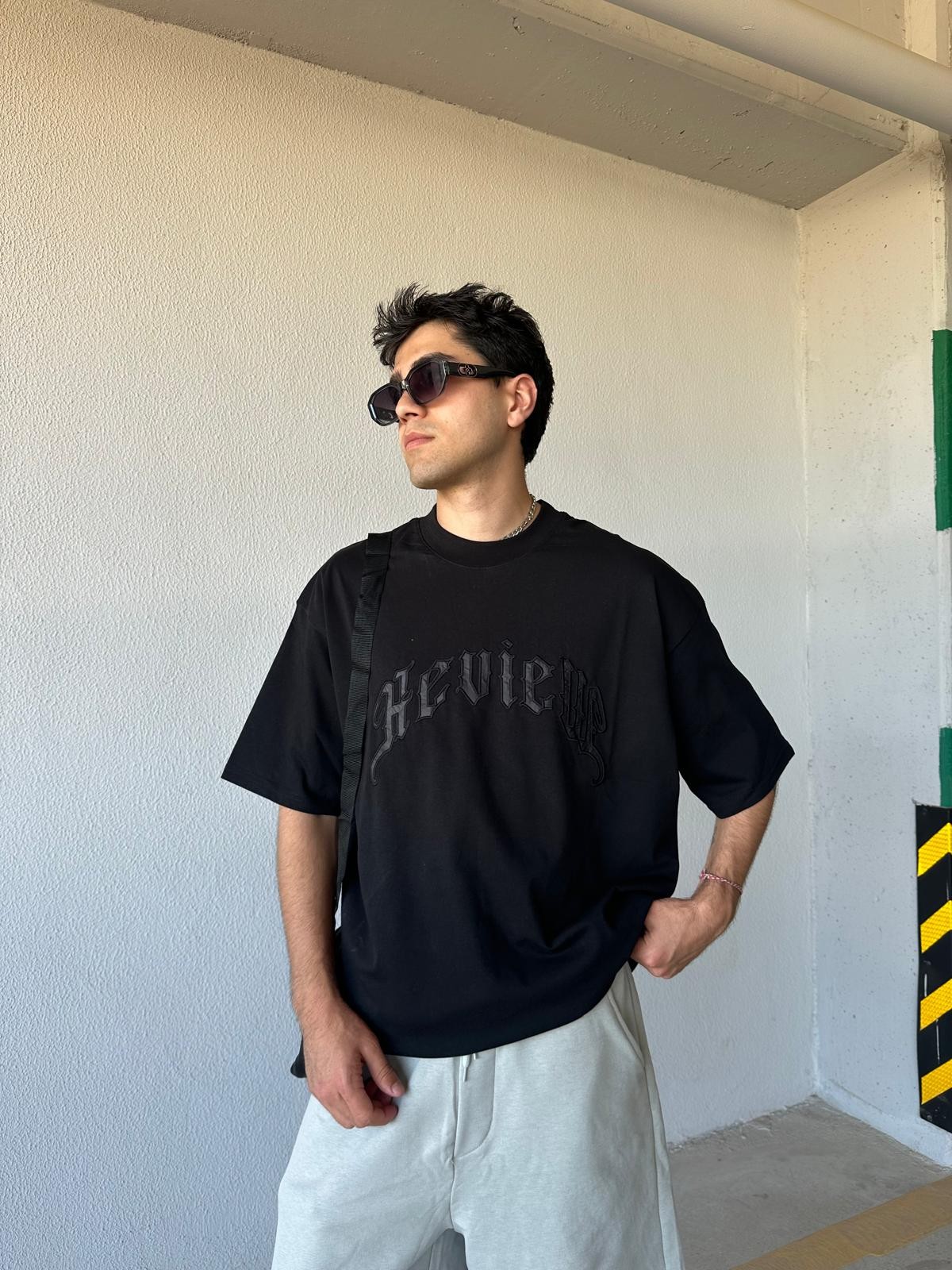 Arabic Font Black Oversize T-Shirt