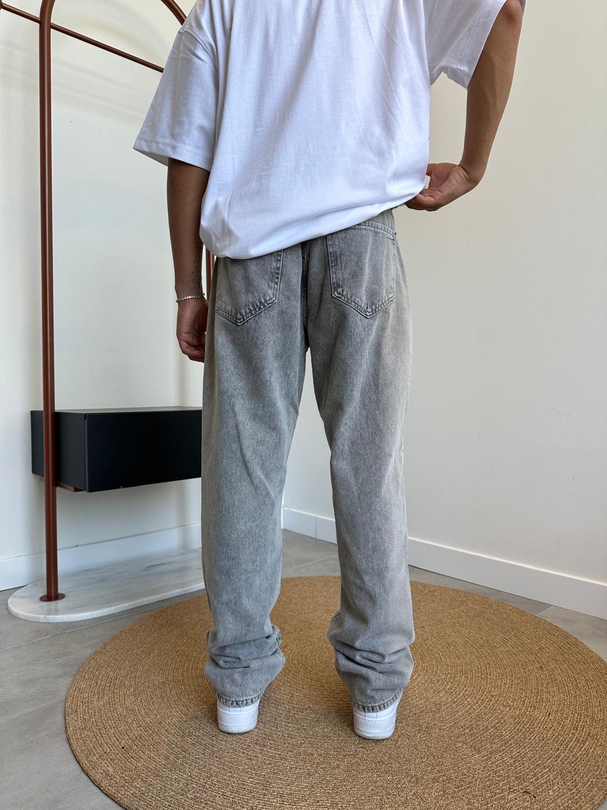 Grj Style Washed Grey Baggy Jean