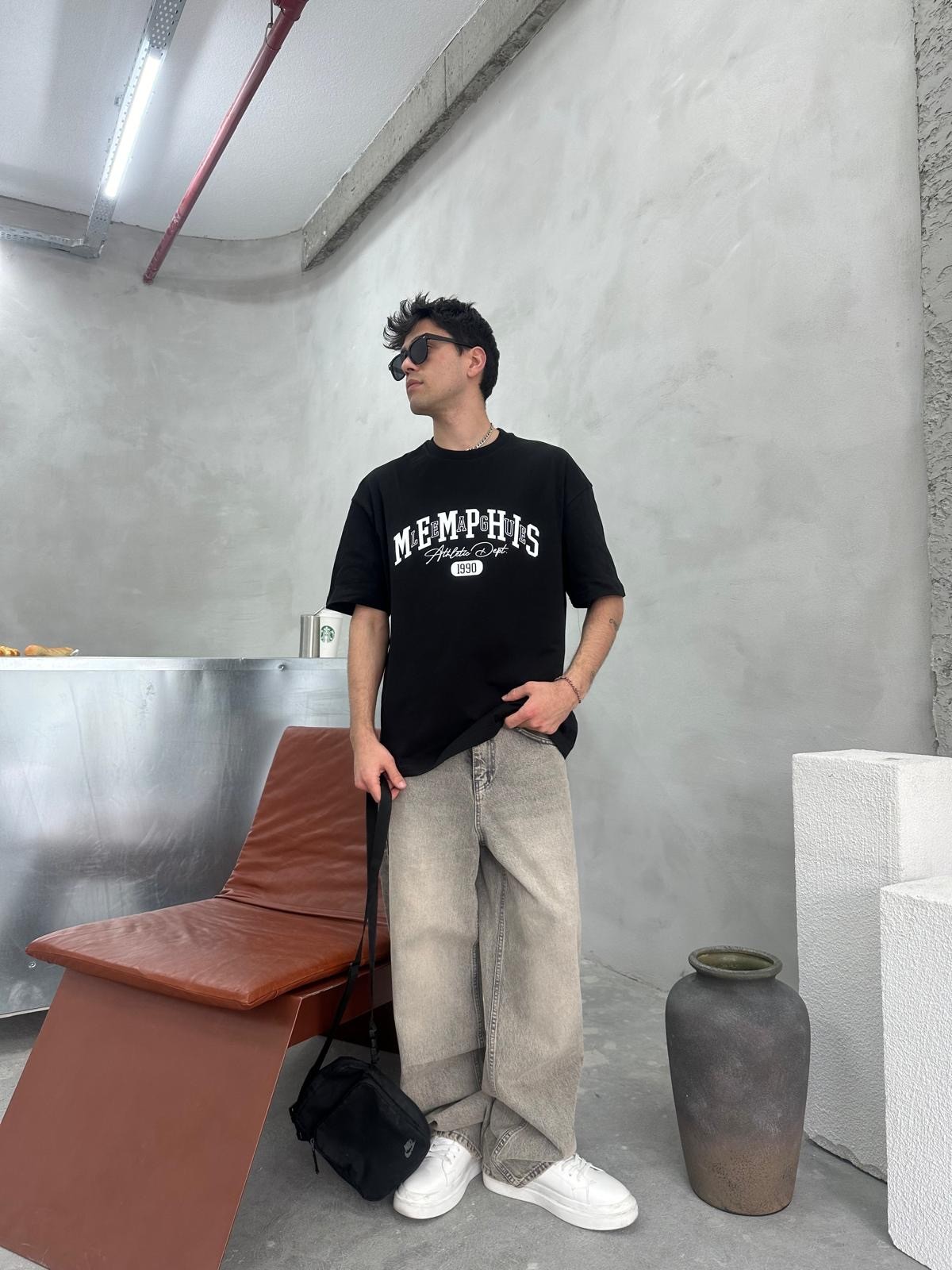 Memphis 1990 Siyah Oversize T-Shirt