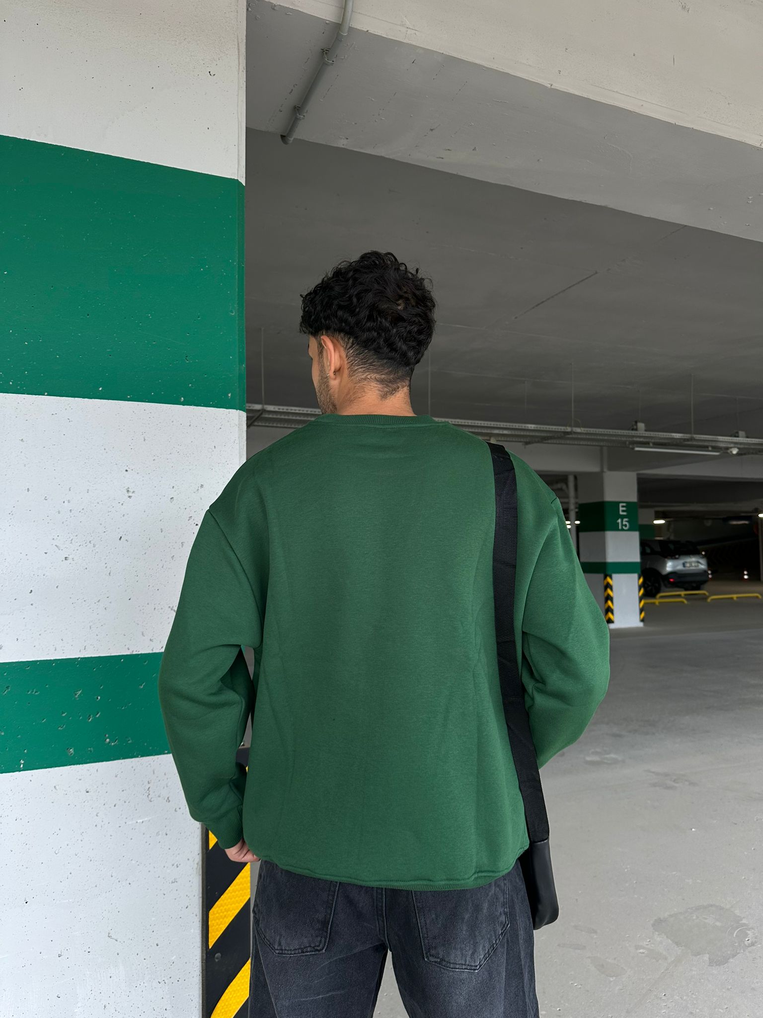 Basıc Oversize Sweatshirt - yeşil