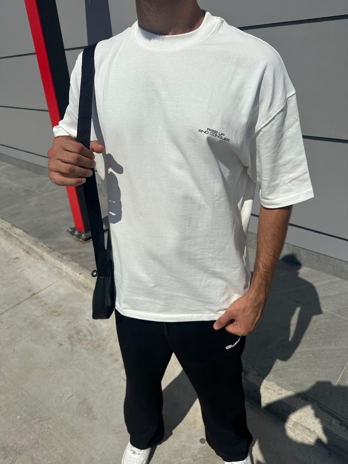 Rıse Up Sırt Baskılı Beyaz Oversize T-Shirt
