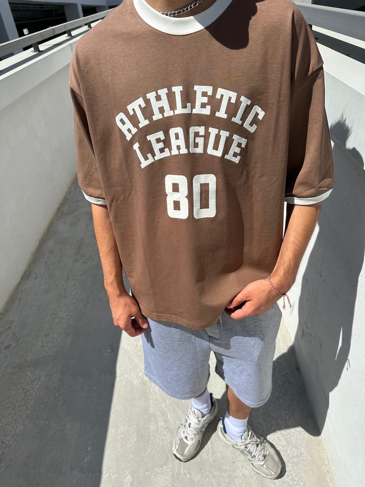 Athletic 80 Kahve Oversize T-Shirt