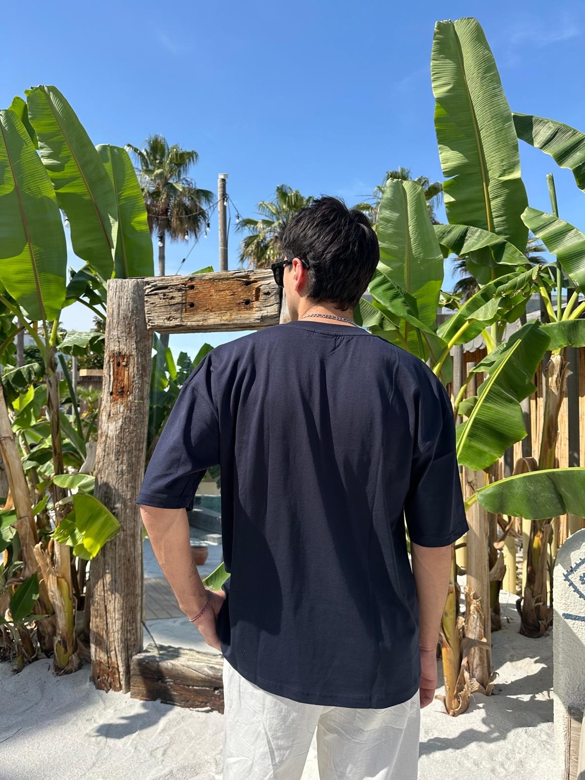 Lacivert Sand Vibes Basic T-Shirt