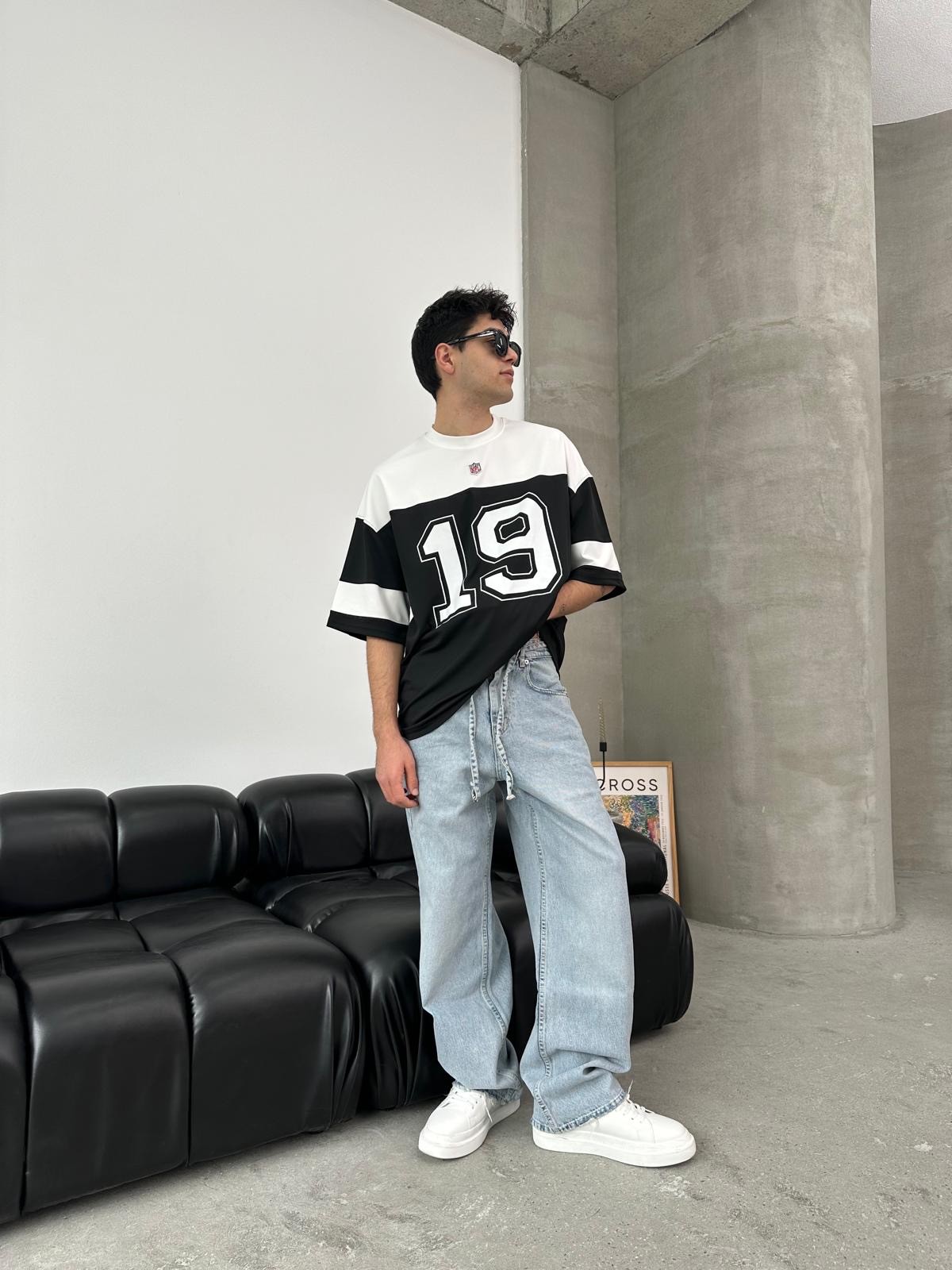 Raiders 19 Baskılı Oversize Siyah Forma