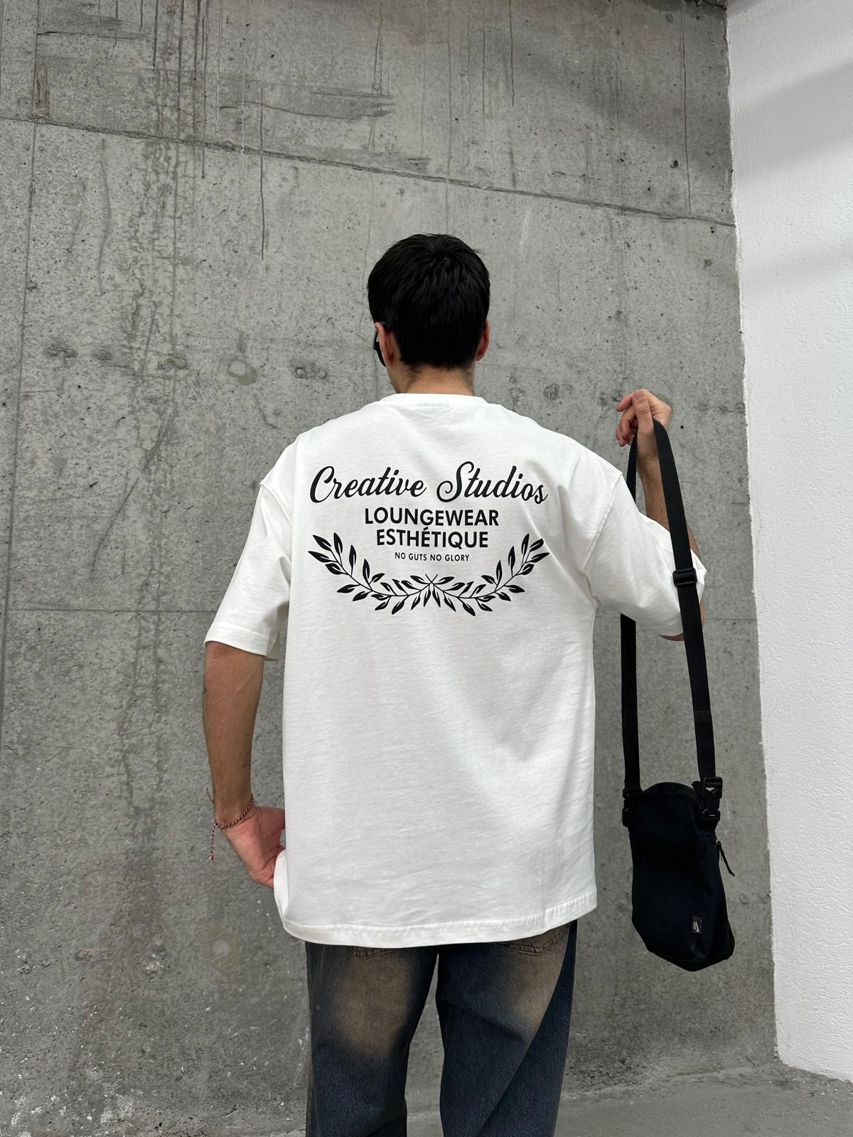 No Glory Studios Back Print White T-Shirt 