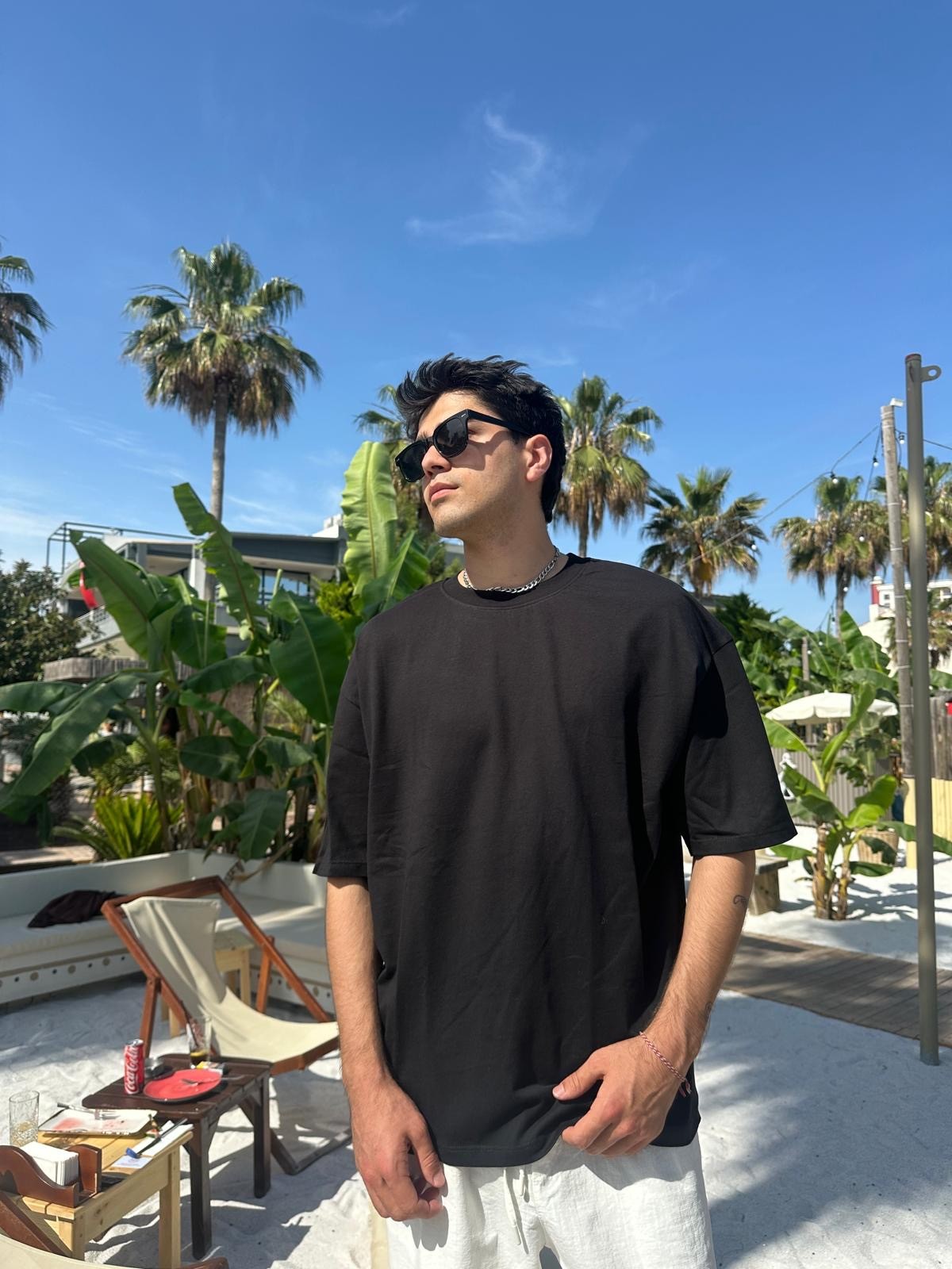 Siyah Sand Vibes Basic T-Shirt