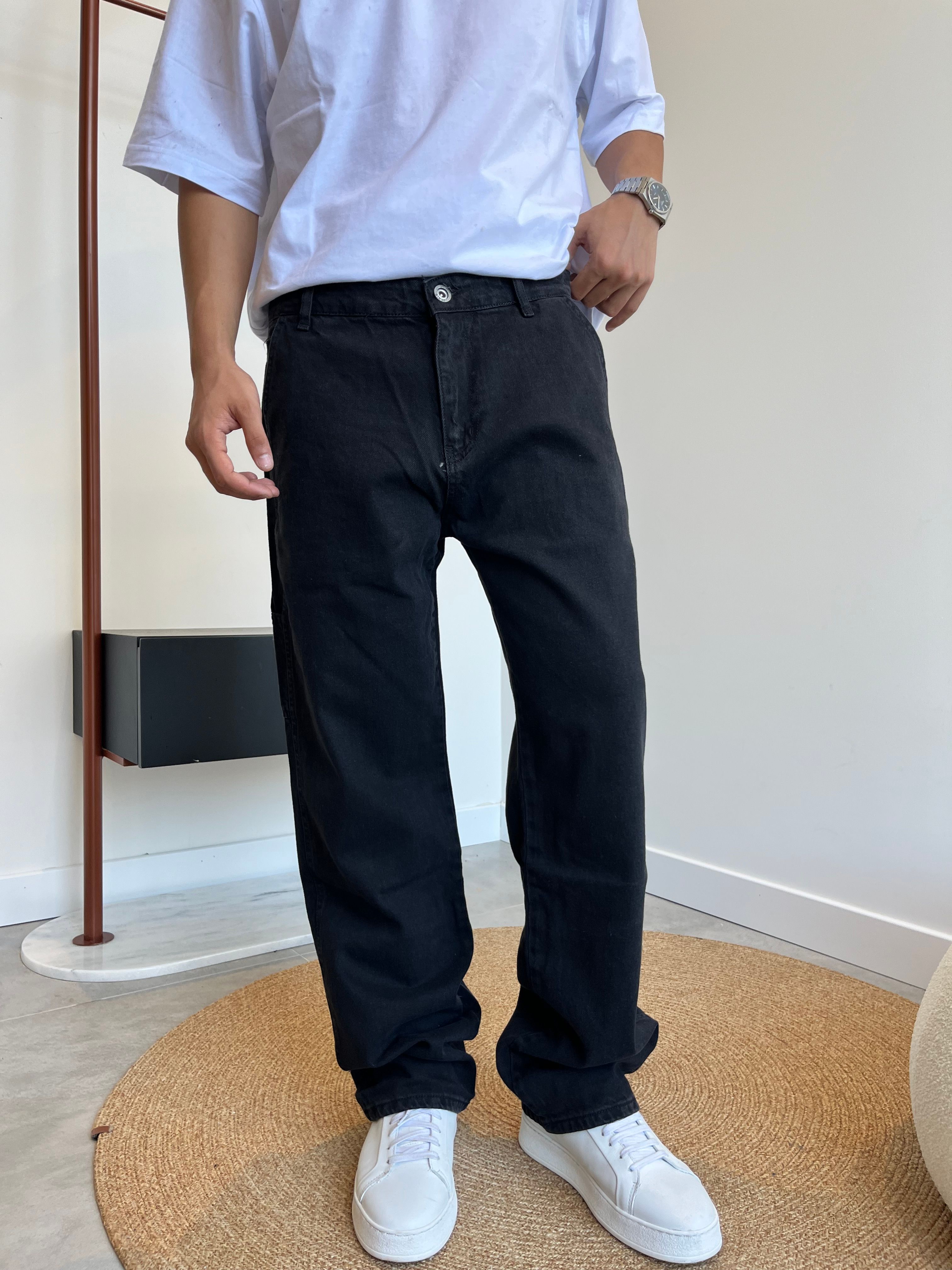 Crdr Style Black Detail Baggy Jean