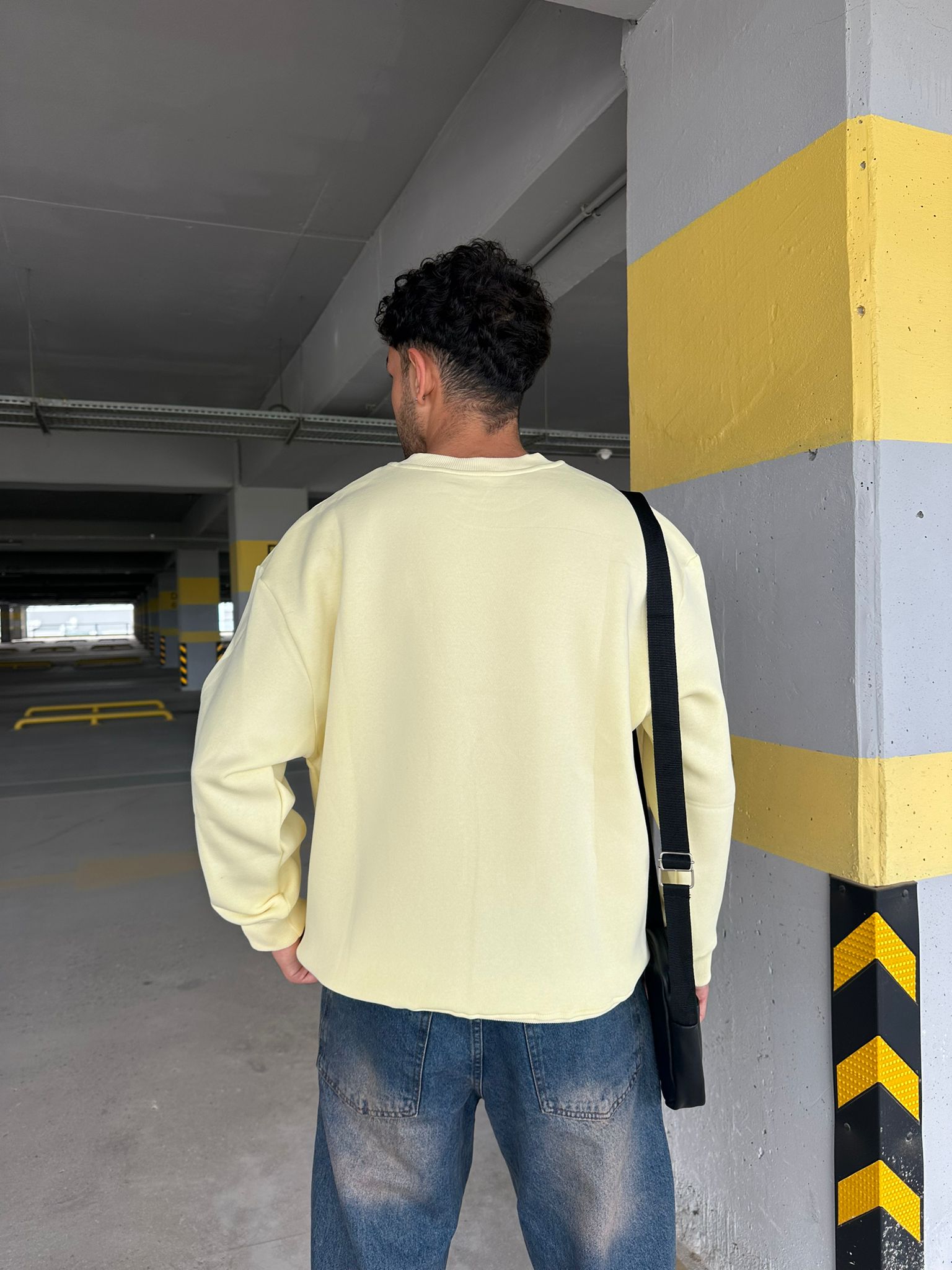 Basıc Oversize Sweatshirt - soft sarı
