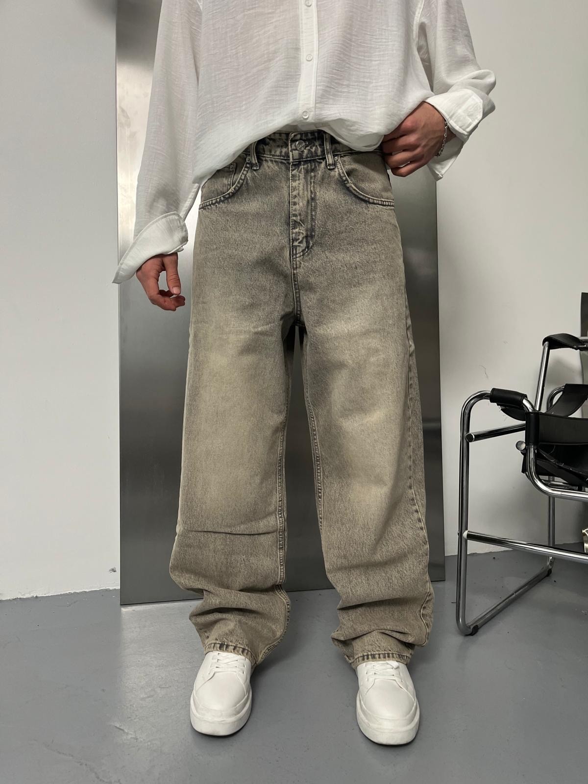 Brown Fresh Baggy Washed Pantolon