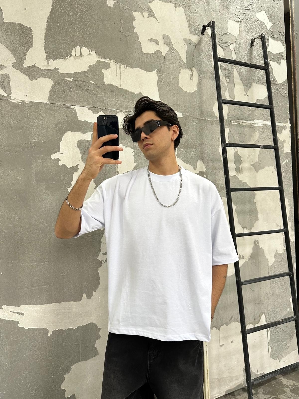 Znc Basıc Oversize T-Shirt - Beyaz