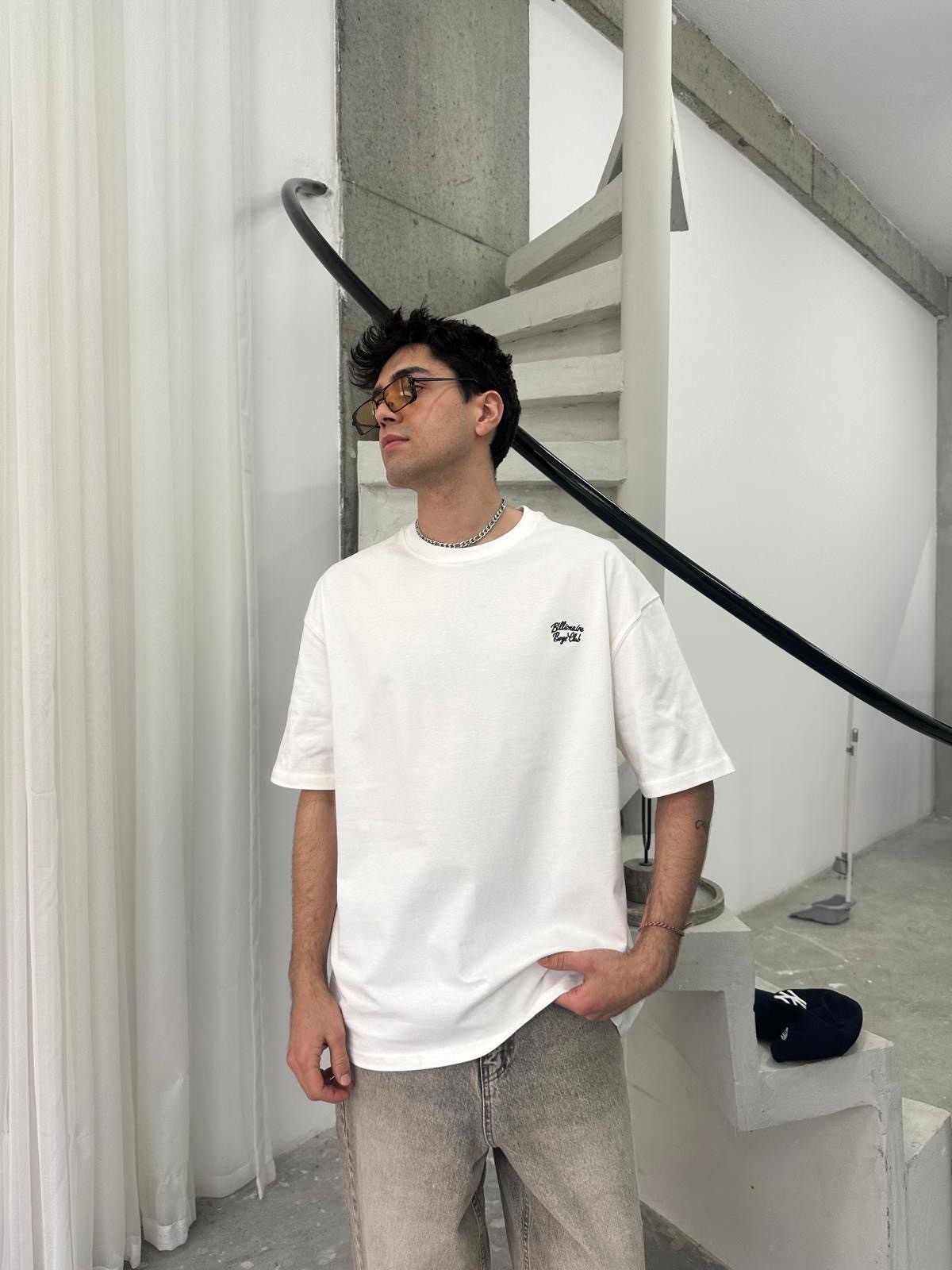 Boys Club Nakışlı Beyaz T-Shirt 