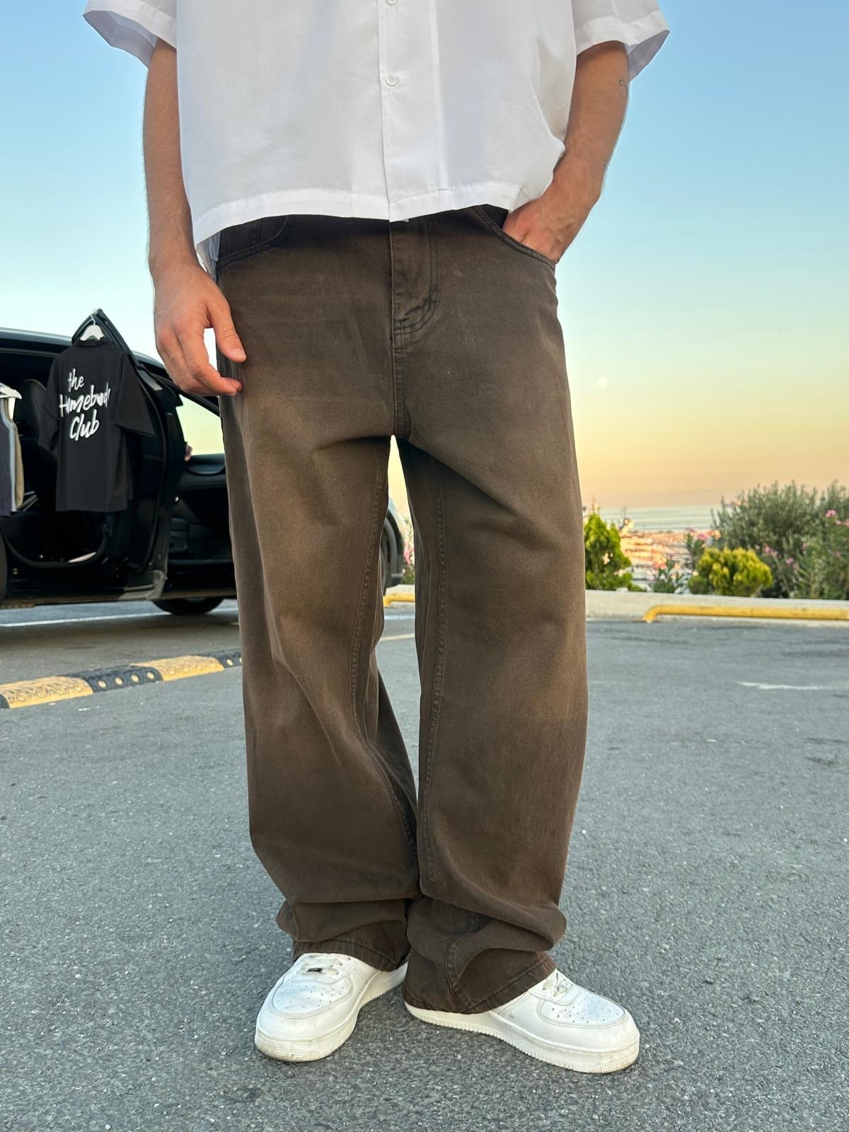 Sand Brown Baggy Pantolon