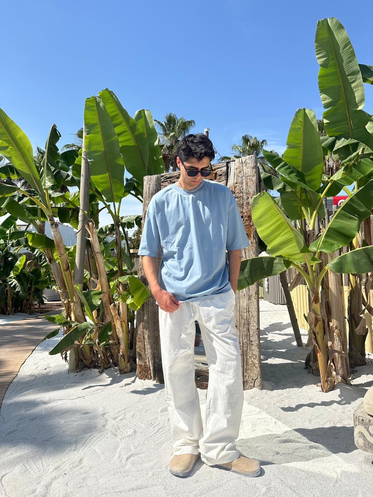 Summer Blue Sand Vibes Basic T-Shirt