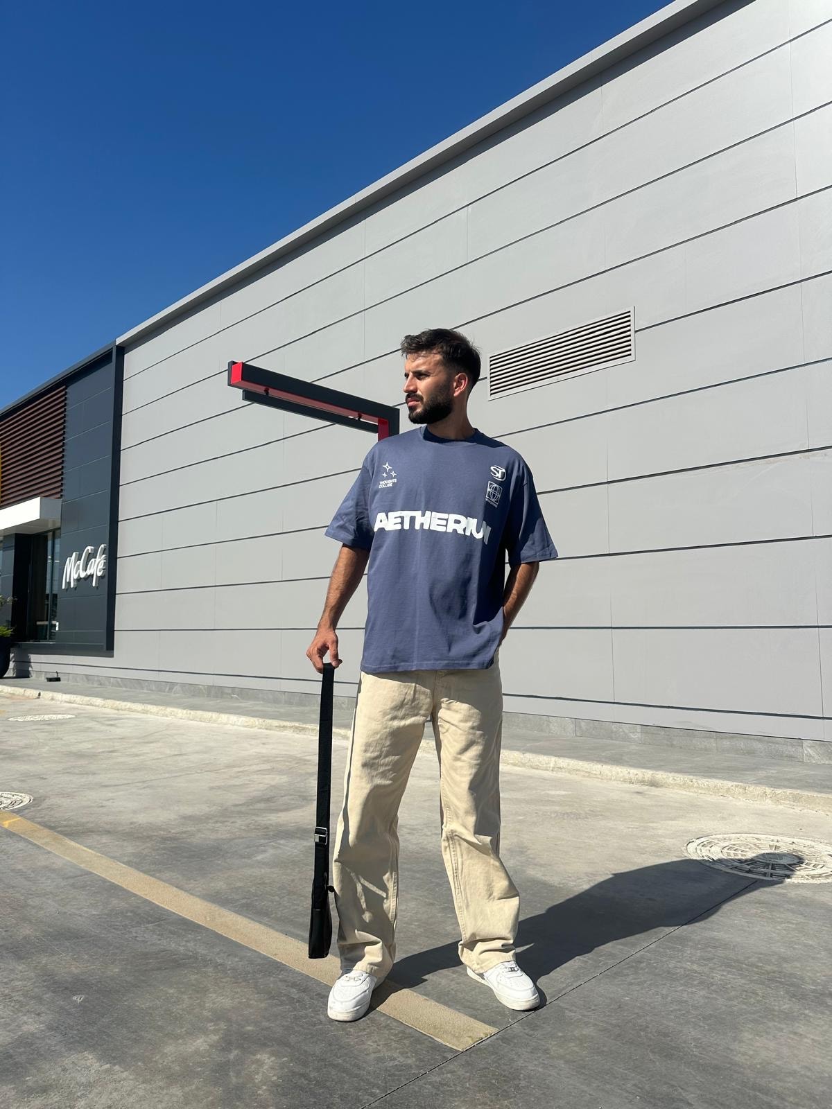 Aetherum Füme Baskılı Oversize T-Shirt