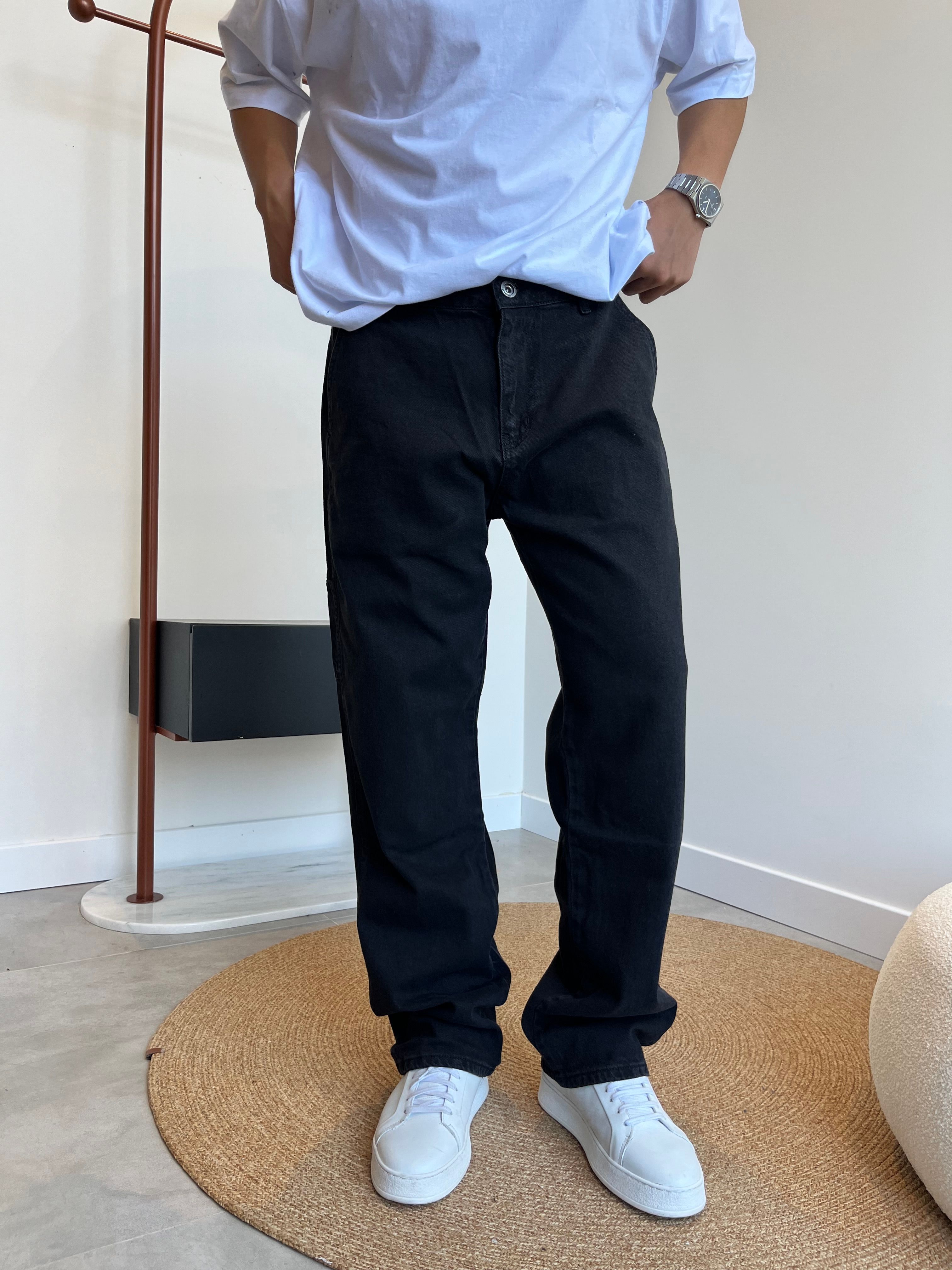 Crdr Style Black Detail Baggy Jean