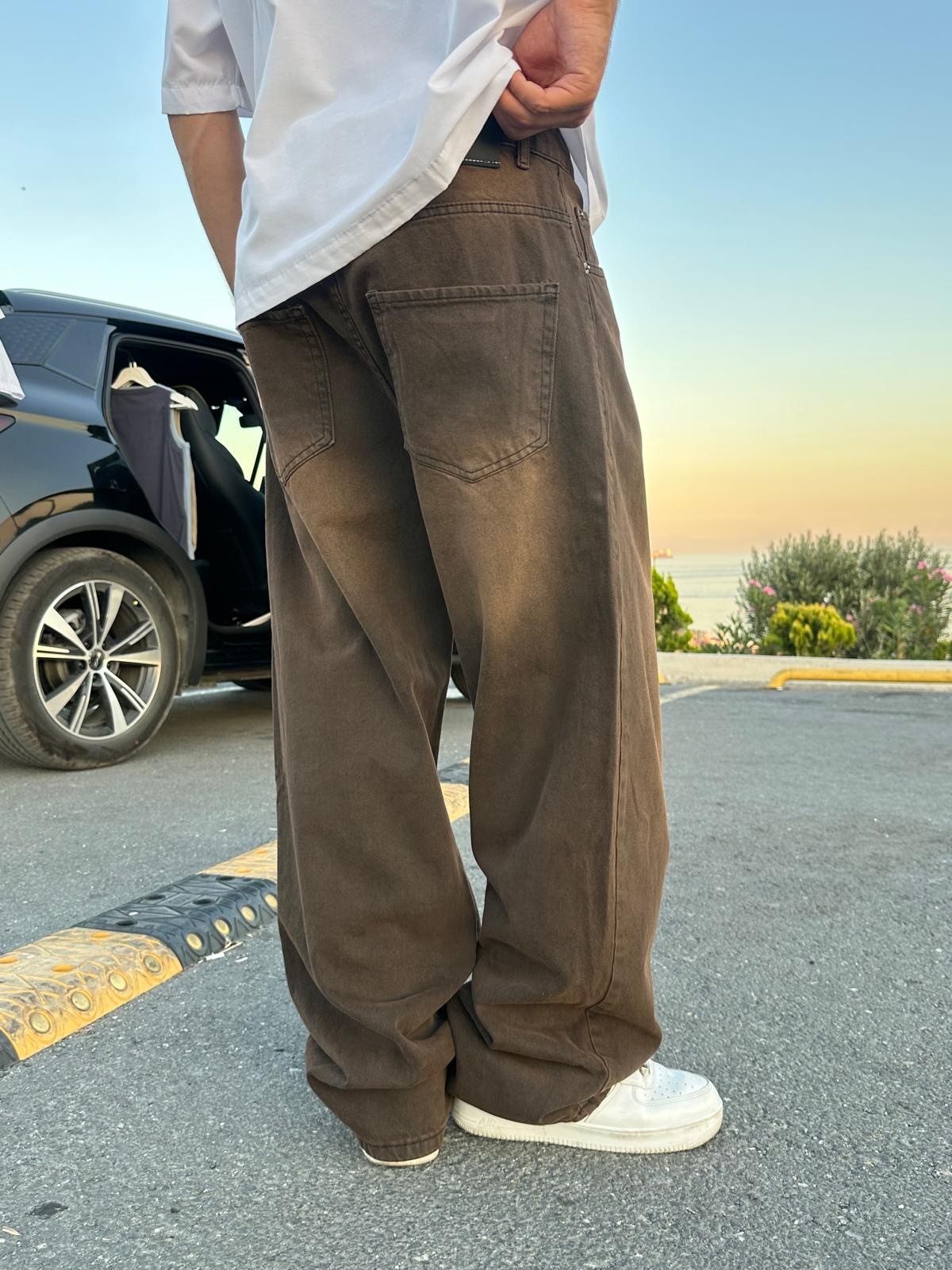 Sand Brown Baggy Pantolon