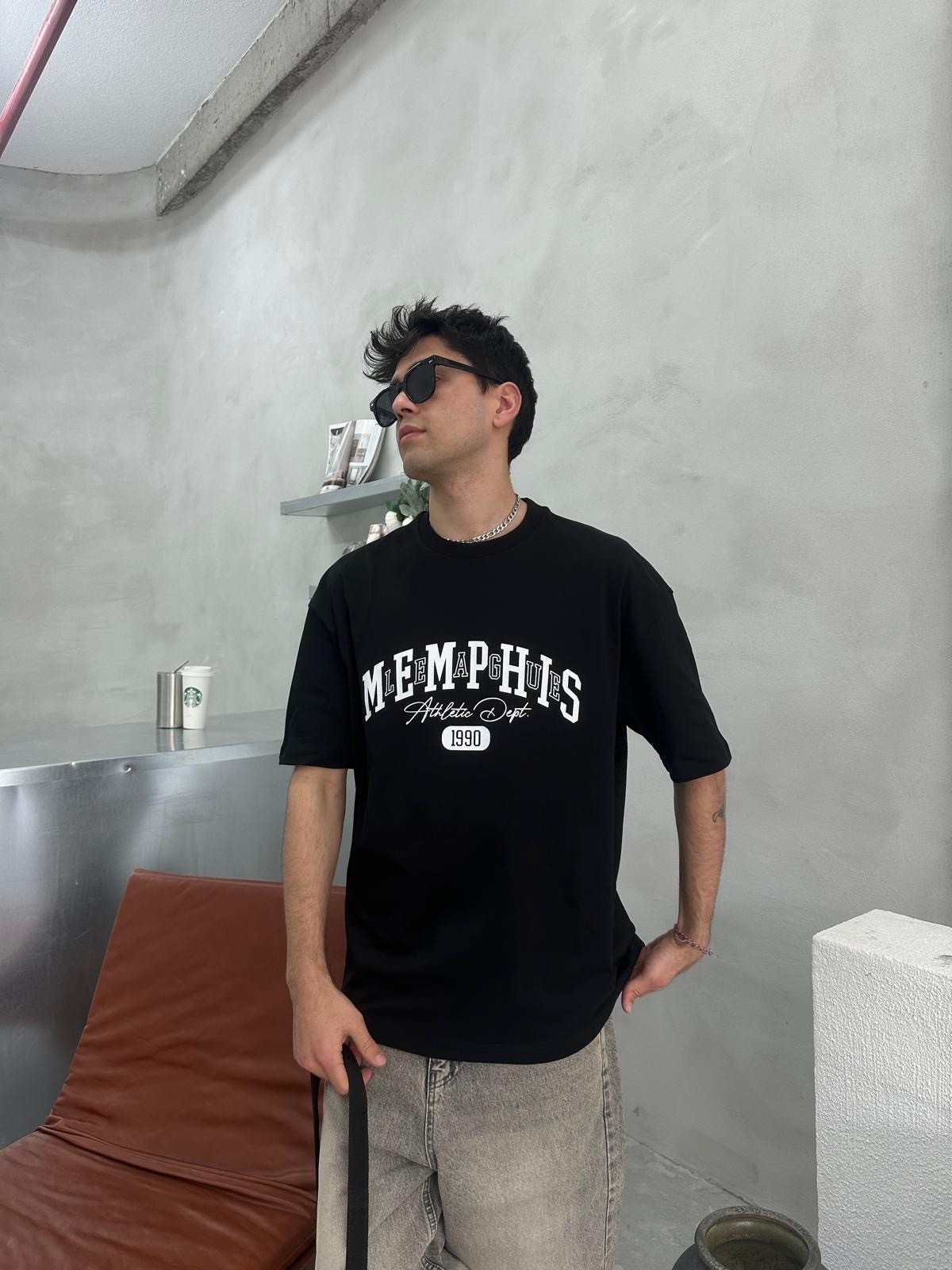 Memphis 1990 Siyah Oversize T-Shirt