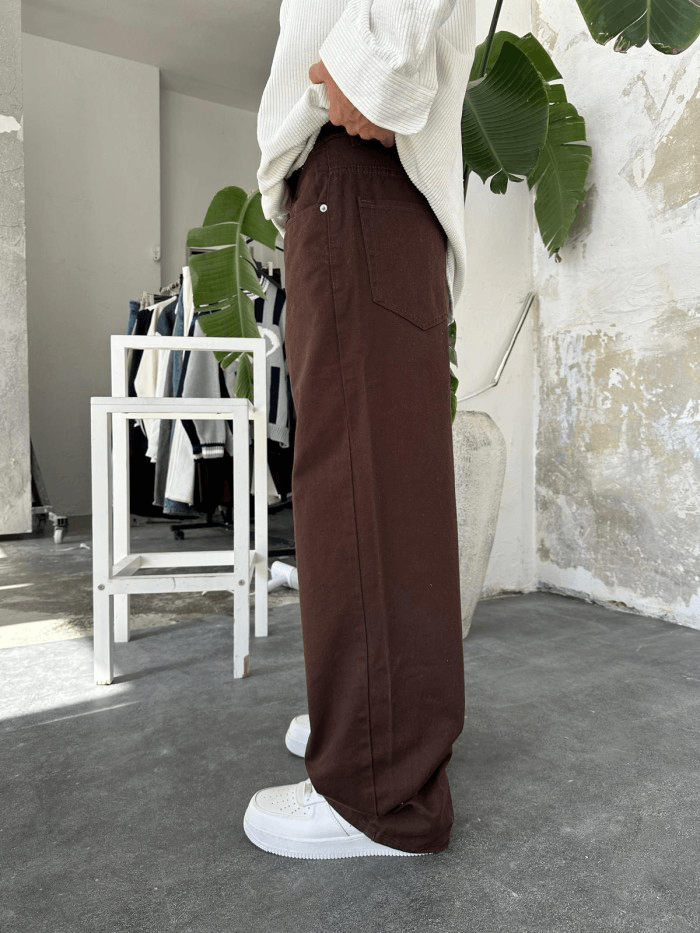 Kahve Gabardin Kumaş Pantolon