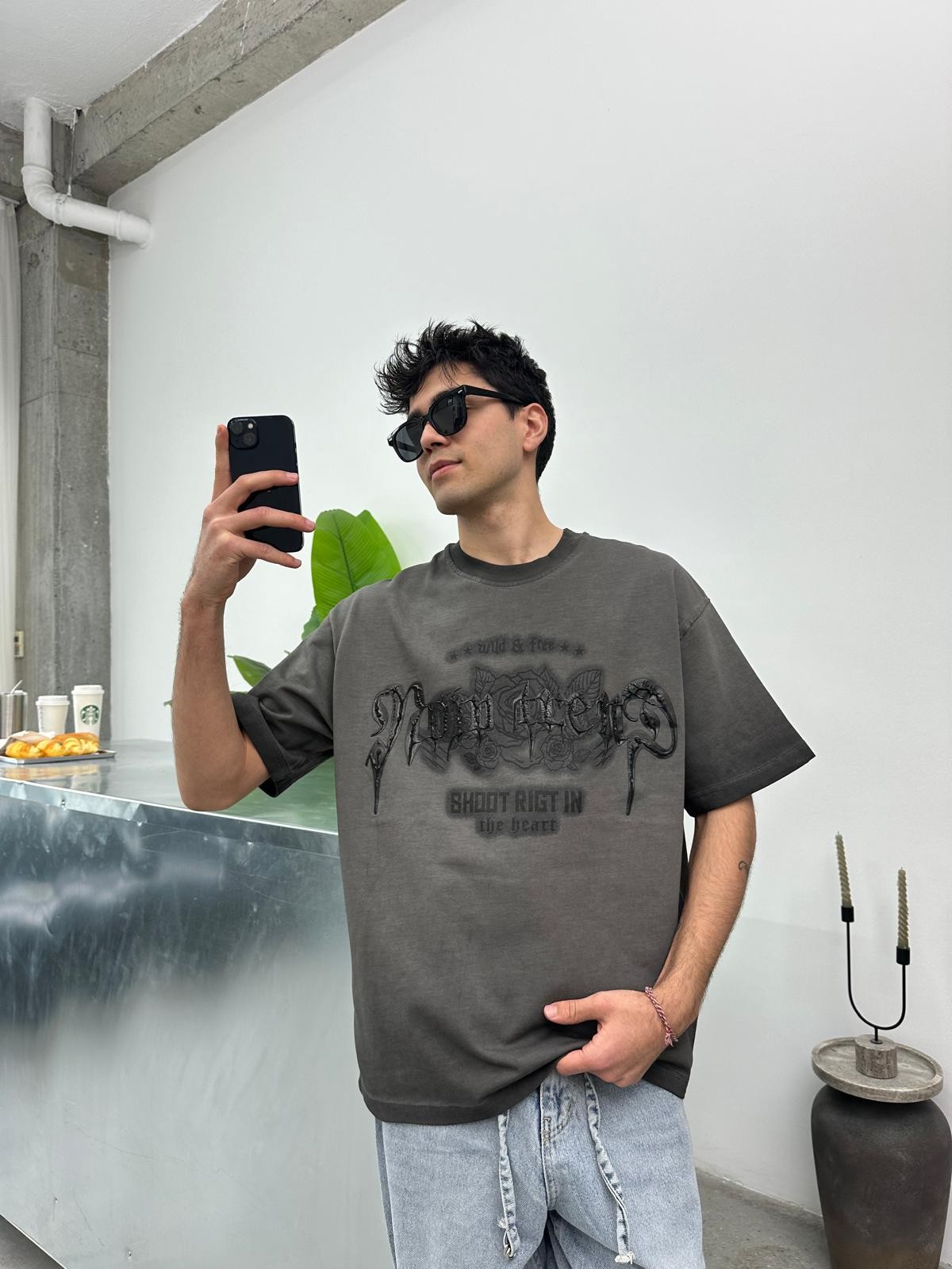 Shoot Now Füme Oversize T-Shirt