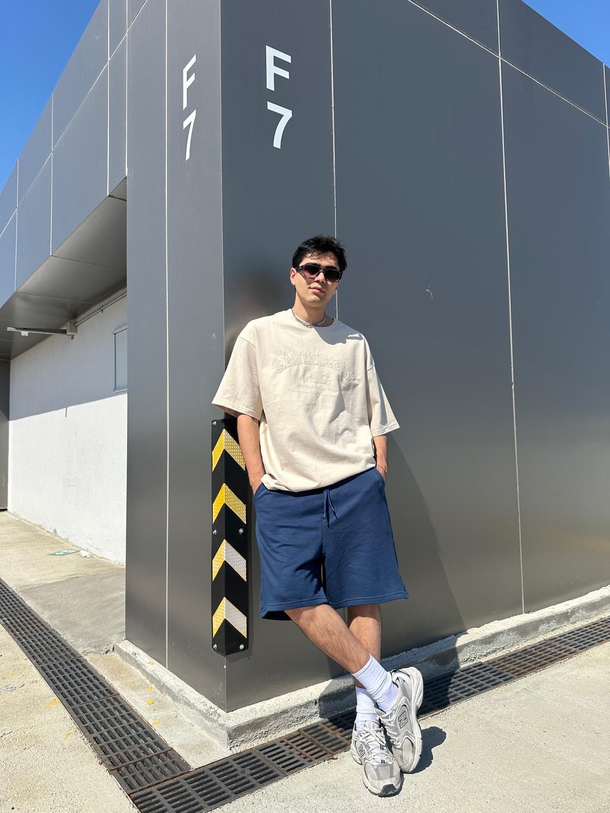 Easy Nakışlı Bej Oversize T-Shirt