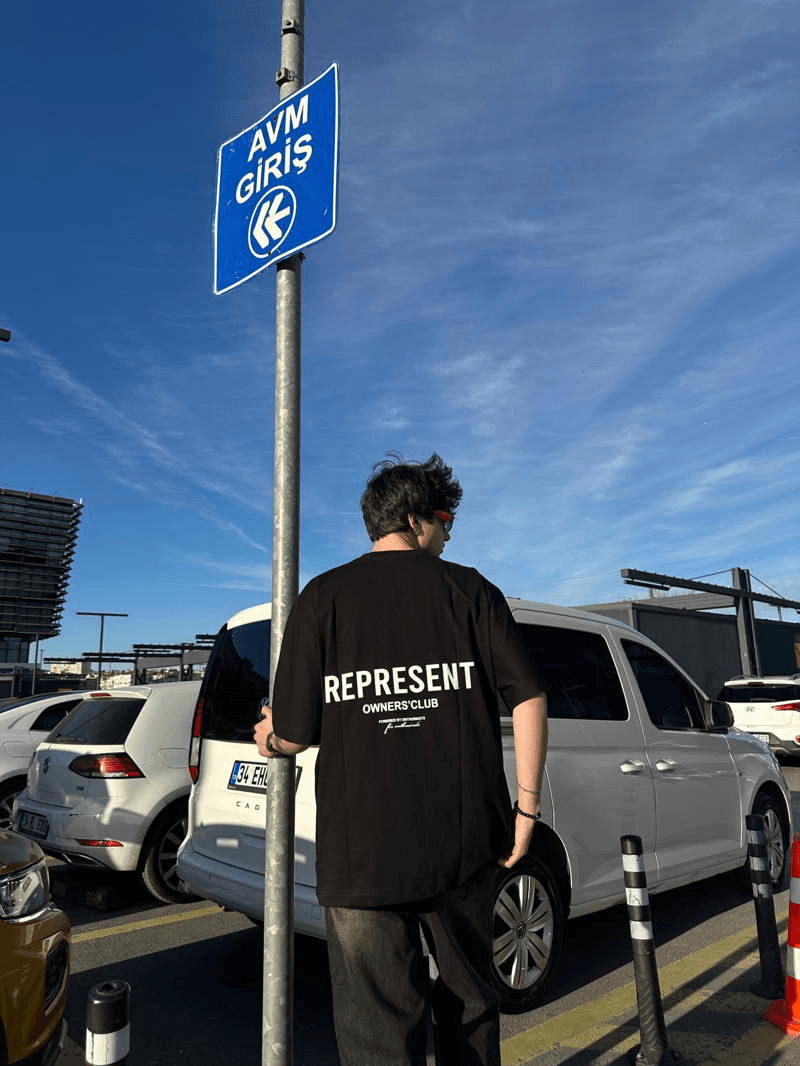 Representby Owner Back Print Black Oversize T-Shirt