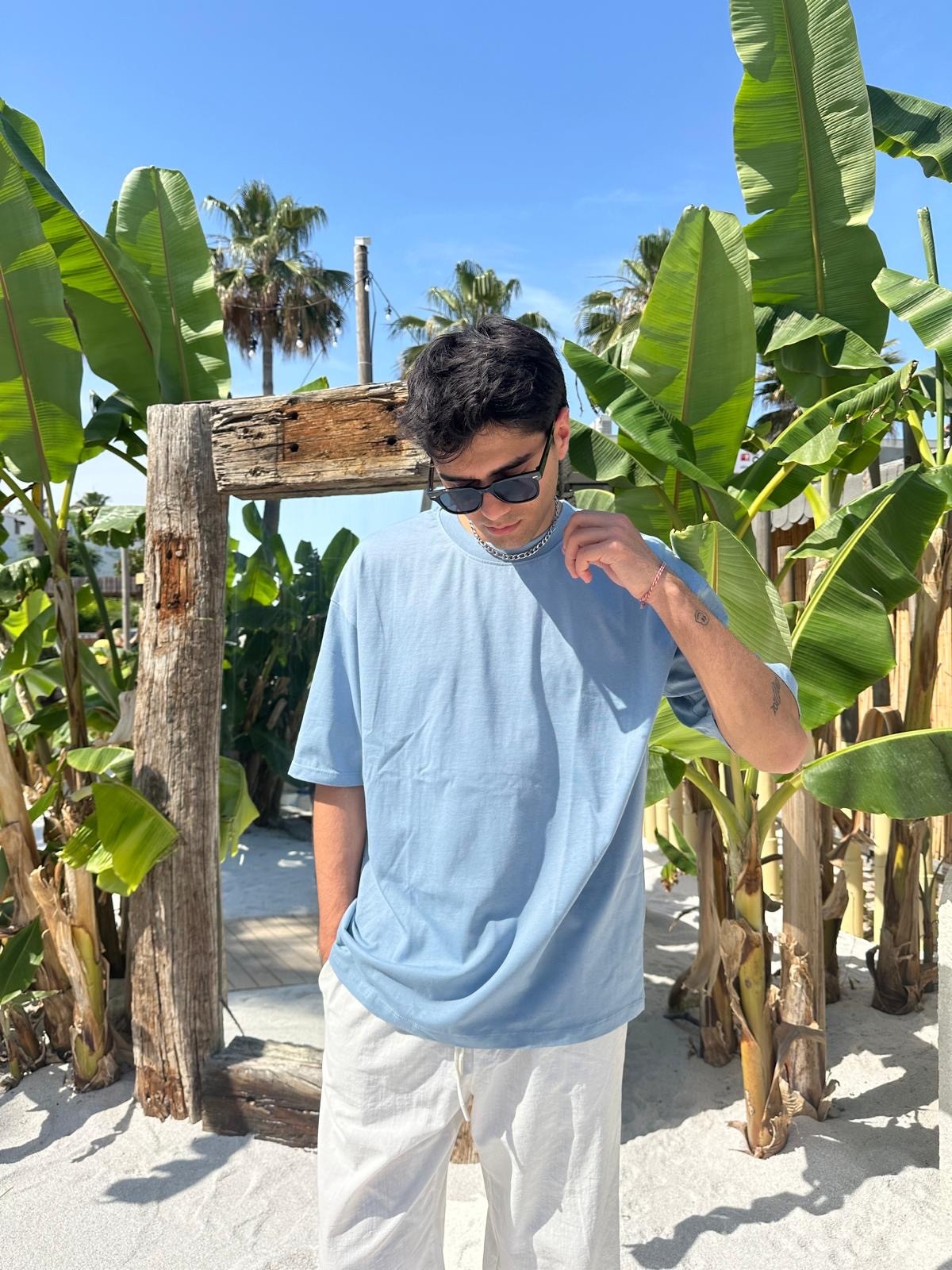 Summer Blue Sand Vibes Basic T-Shirt