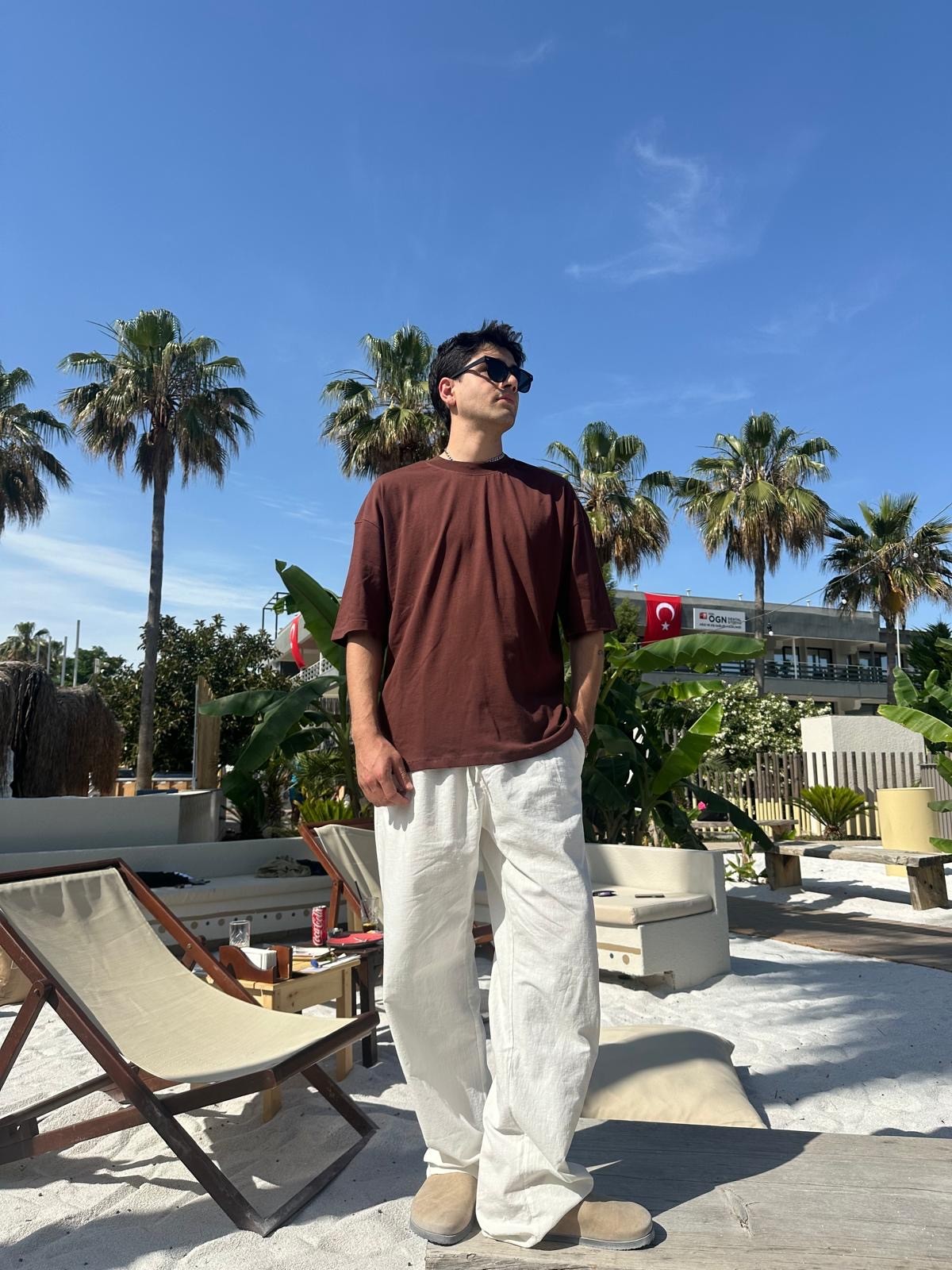Acı Kahve Sand Vibes Basic T-Shirt