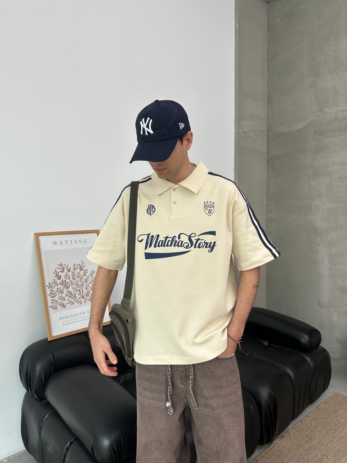 Matcha Story Polo Yaka Bej T-Shirt