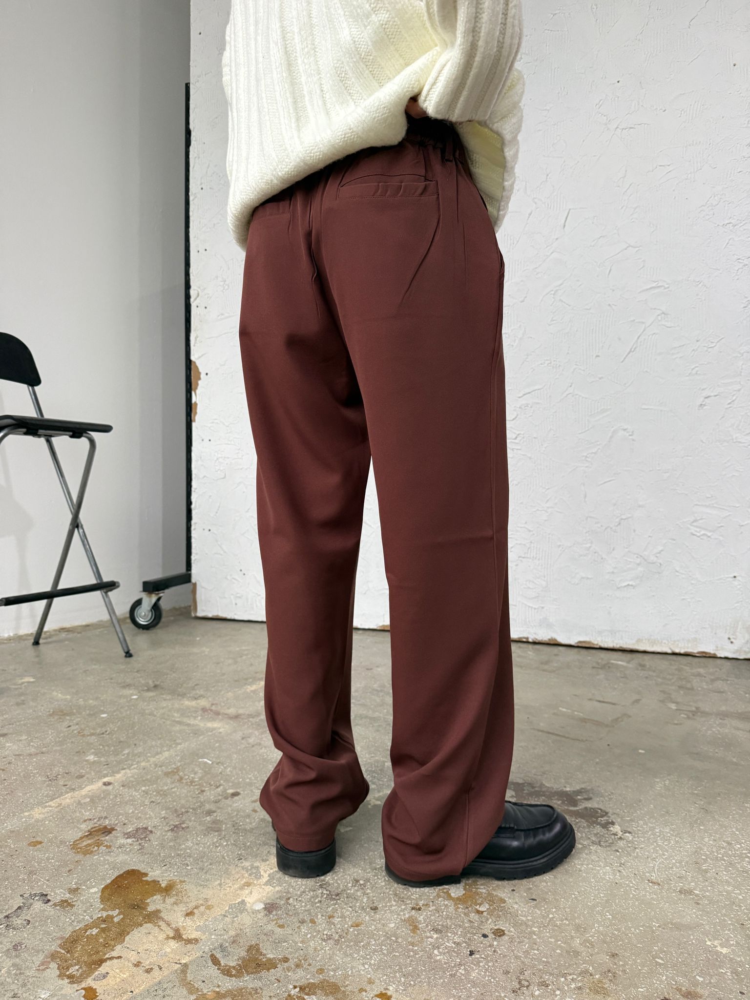 Burn Brown Baggy Kumaş Pantolon 