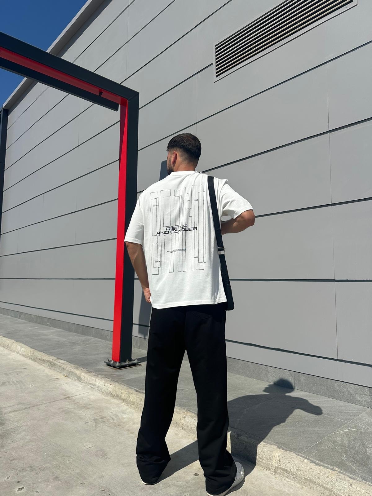 Rıse Up Sırt Baskılı Beyaz Oversize T-Shirt