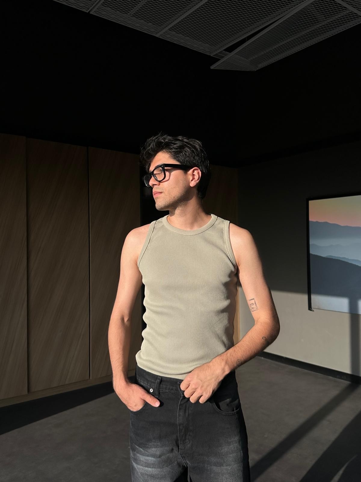 Haki Tank Top Atlet