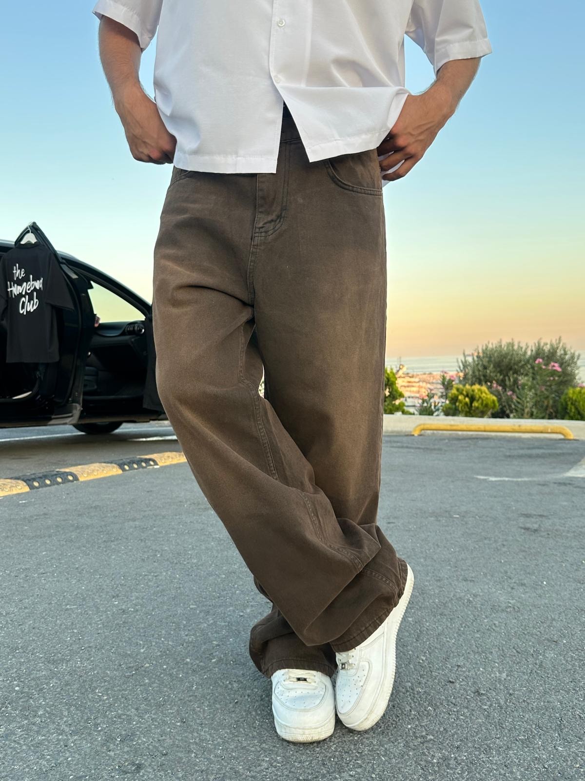 Sand Brown Baggy Pantolon