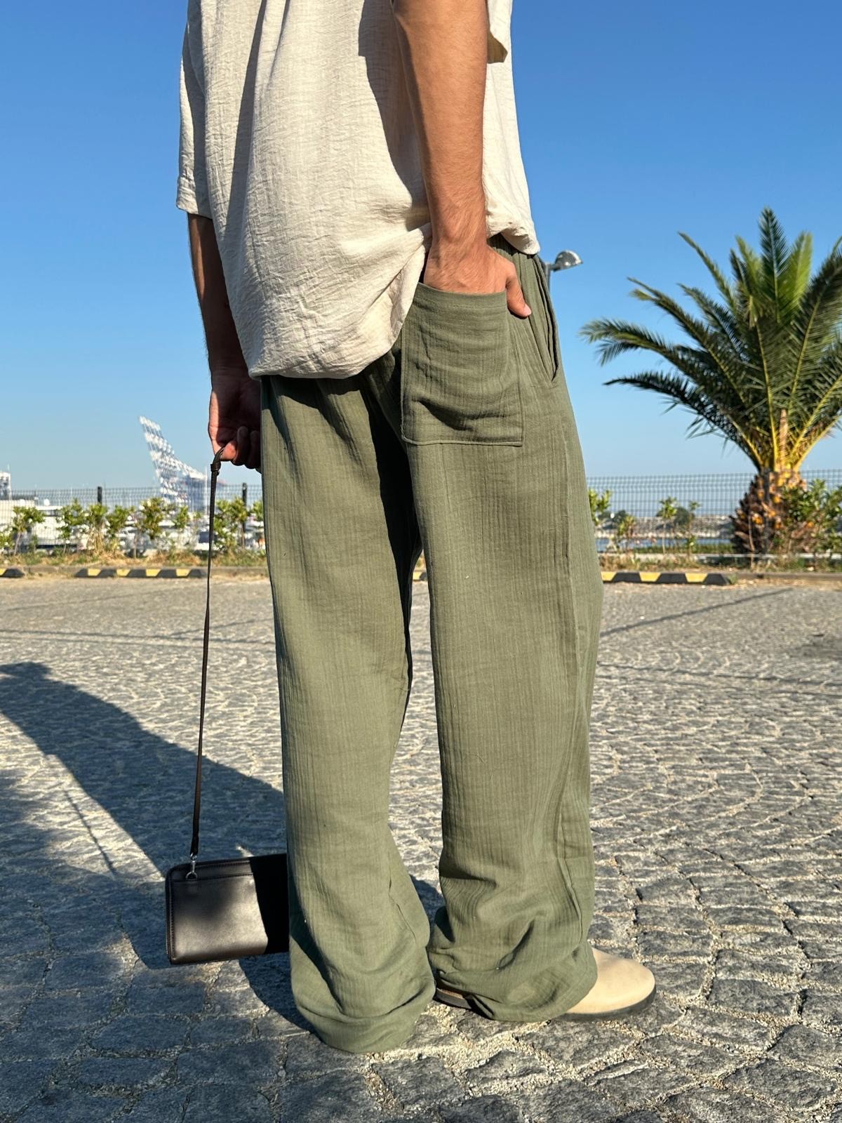 Summer Vibe Haki Dökümlü Fresh Pantolon