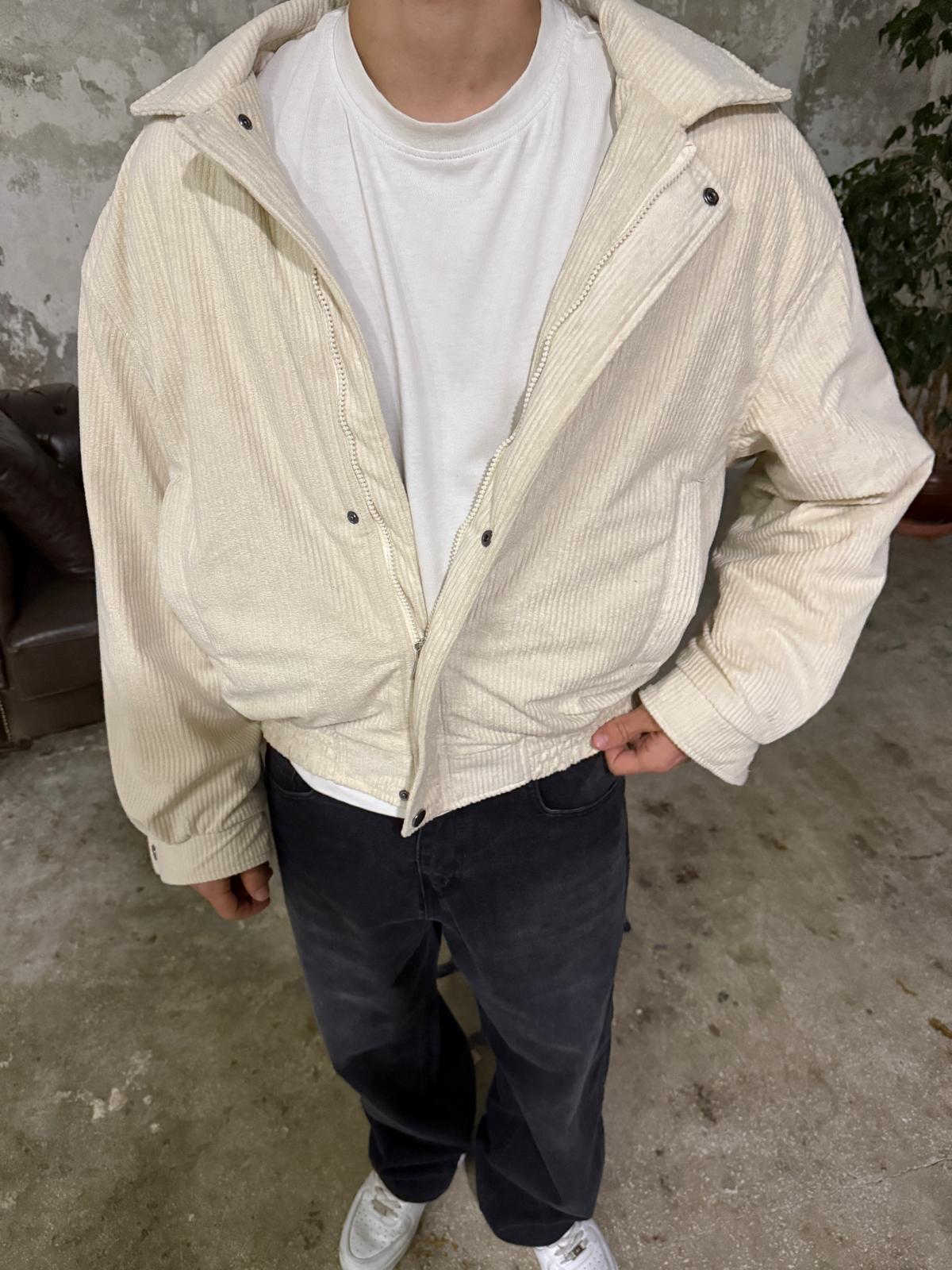 Kadife Bomber Bej Ceket